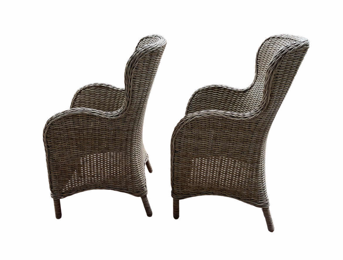 Photo 1 of PIER ONE WICKER WOVEN PATIO CHAIRS (2) 24” X 20” H38”