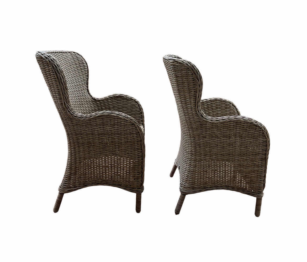 Photo 1 of PIER ONE WICKER WOVEN PATIO CHAIRS (2) 24” X 20” H38”