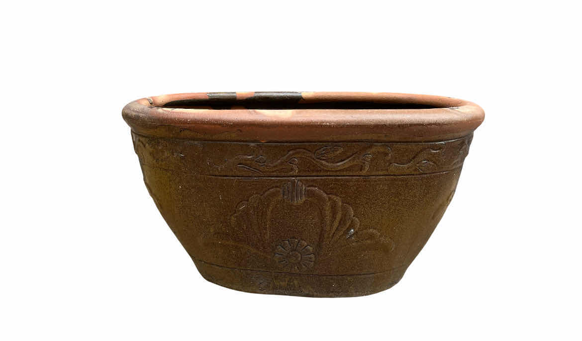 Photo 1 of GLAZED OBLONG CERAMIC PLANTER POT 27” X 16” H14”