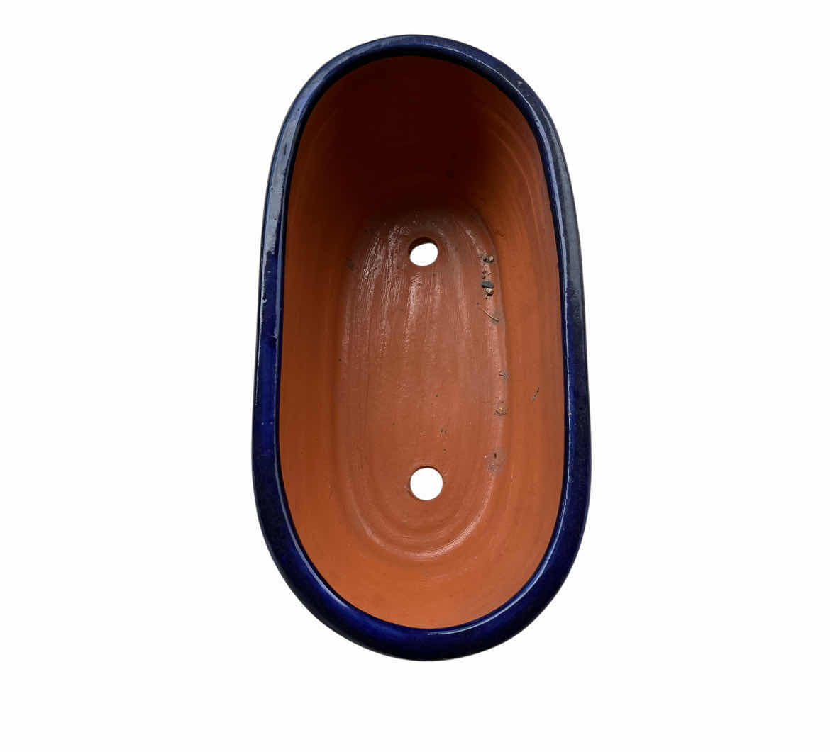 Photo 1 of GLAZED FLORAL OBLONG CERAMIC PLANTER POT 19” X 10” H7”