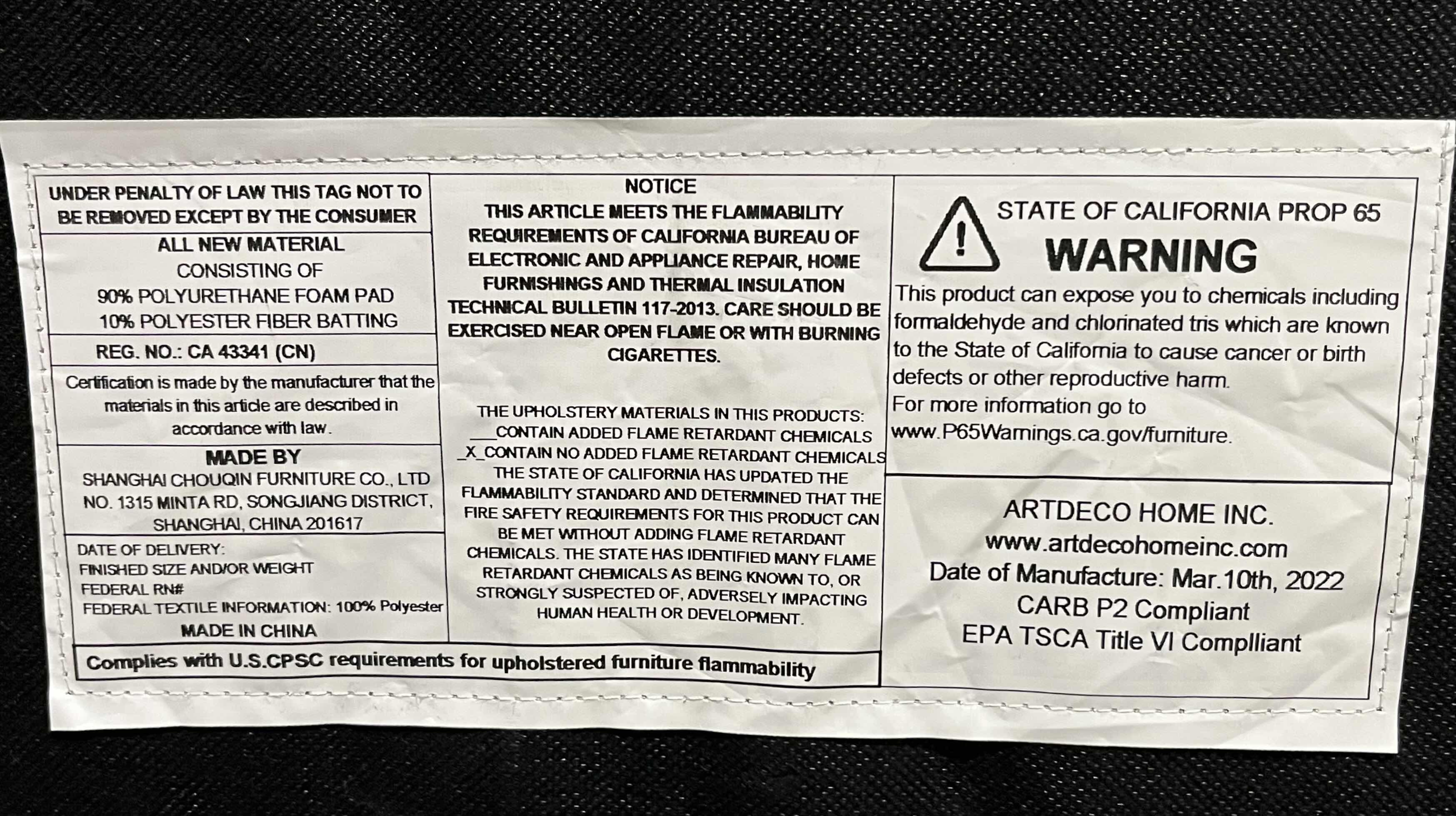 Photo 1 of ARTDECO HOME CHARCOAL SPRINGFIELD CONVERTIBLE CHAIR