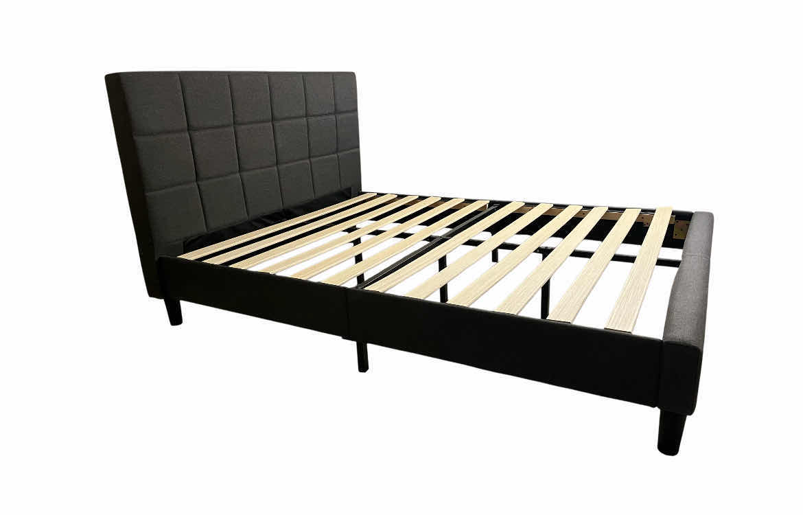 Photo 1 of ZINUS AXEL GRAY UPHOLSTERED PLATFORM BED FRAME CLO-MMWMP-K. 78.7” X 84.2” H42.3”