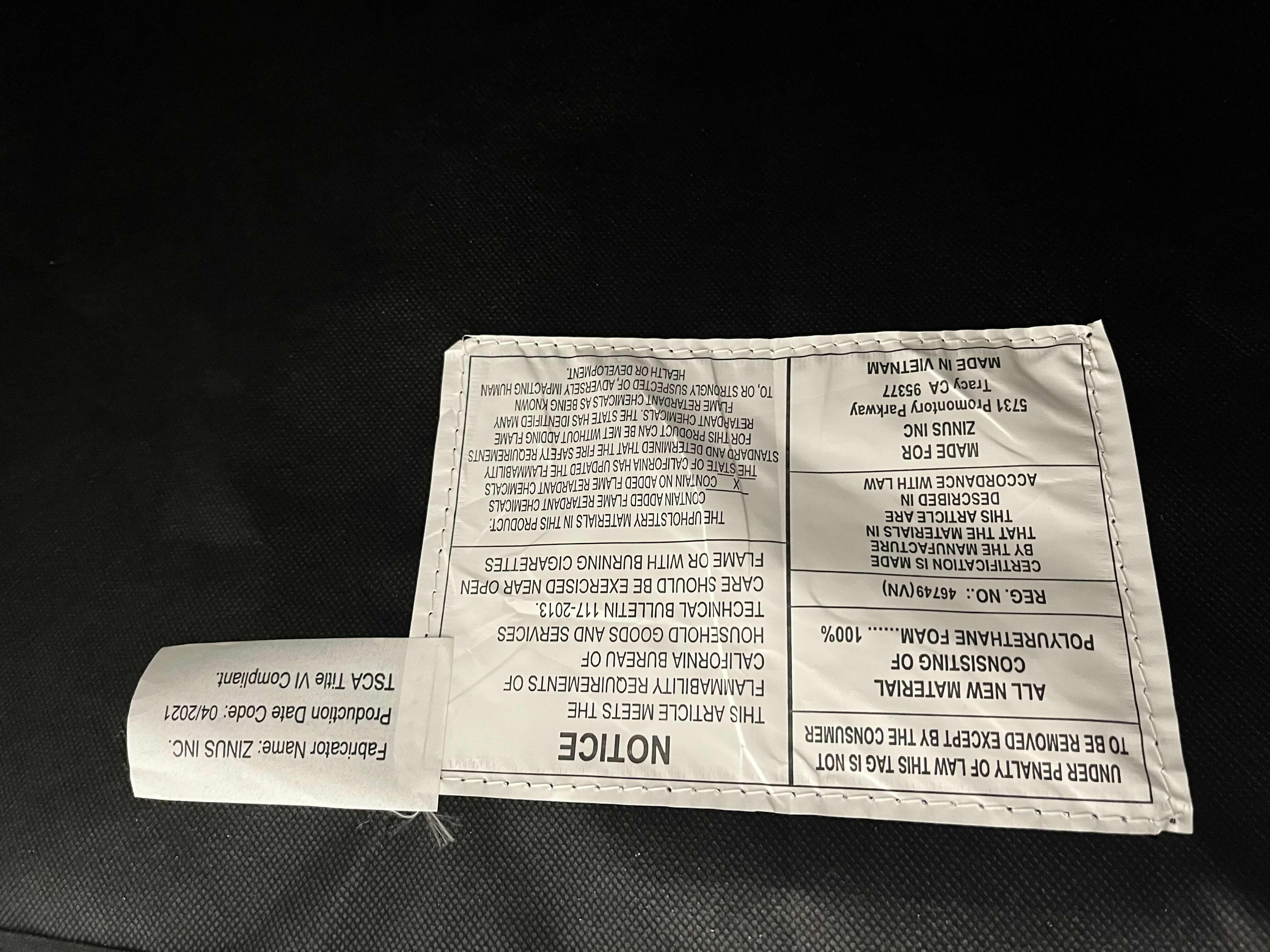 Photo 1 of ZINUS AXEL GRAY UPHOLSTERED PLATFORM BED FRAME CLO-MMWMP-K. 78.7” X 84.2” H42.3”