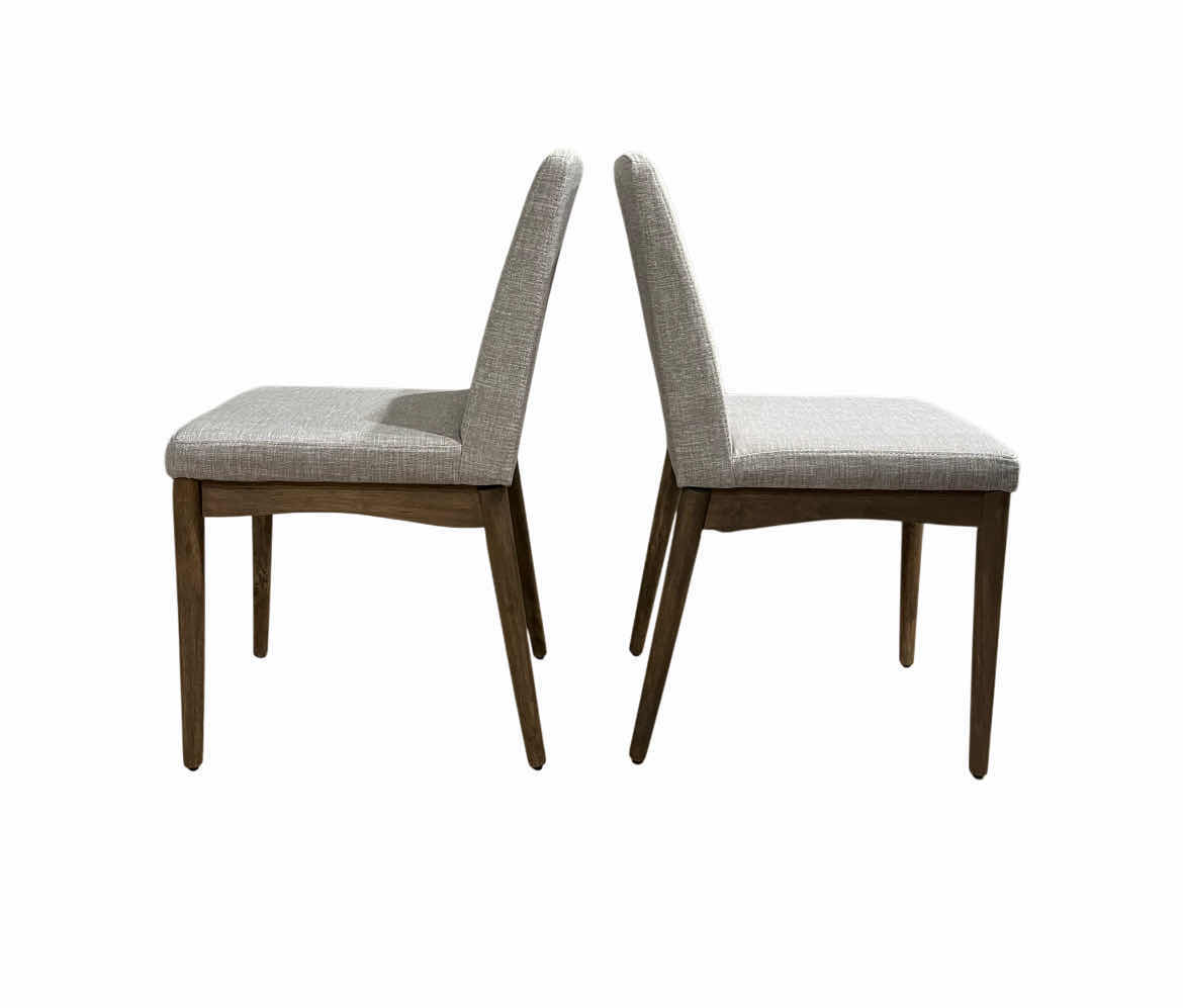 Photo 1 of BUYLATERAL ELEMENT LIGHT GRAY UPHOLSTERED RUBBER WOOD FRAME DINING CHAIRS SET OF 2