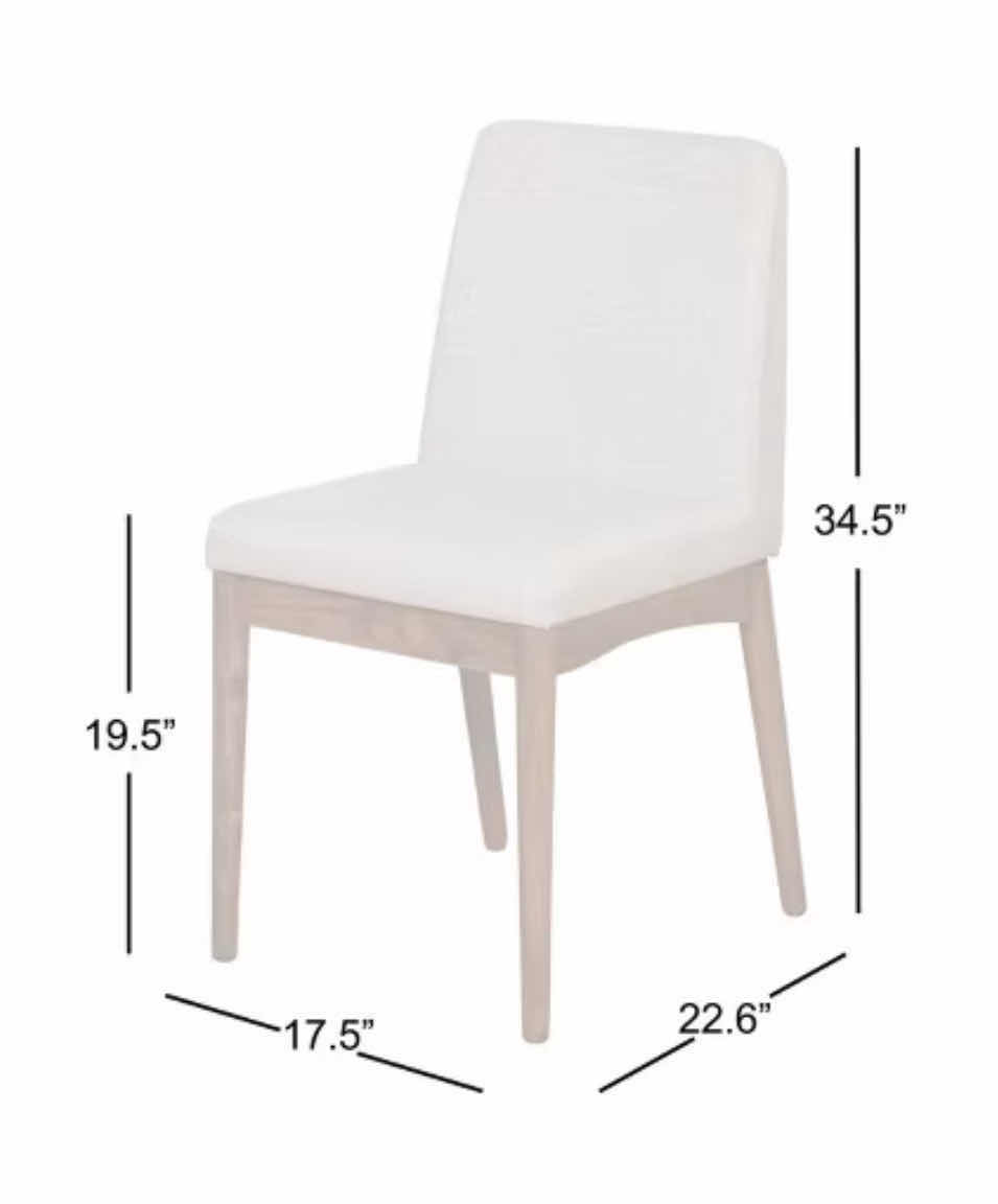 Photo 1 of BUYLATERAL ELEMENT LIGHT GRAY UPHOLSTERED RUBBER WOOD FRAME DINING CHAIRS SET OF 2