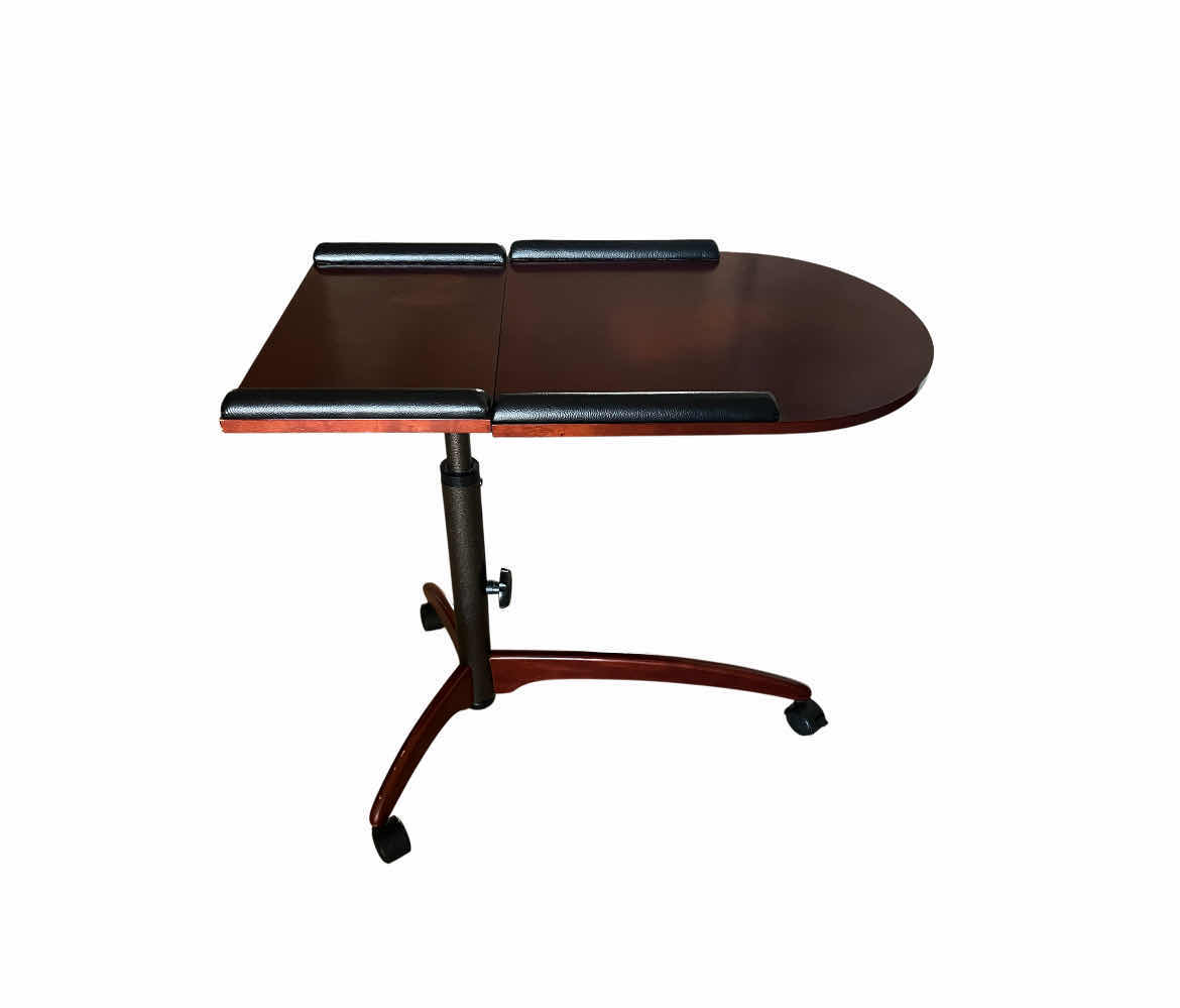Photo 1 of MAHOGANY FINISH ROLLING LAPTOP WORK STATION 29” X 16” H26”-35”