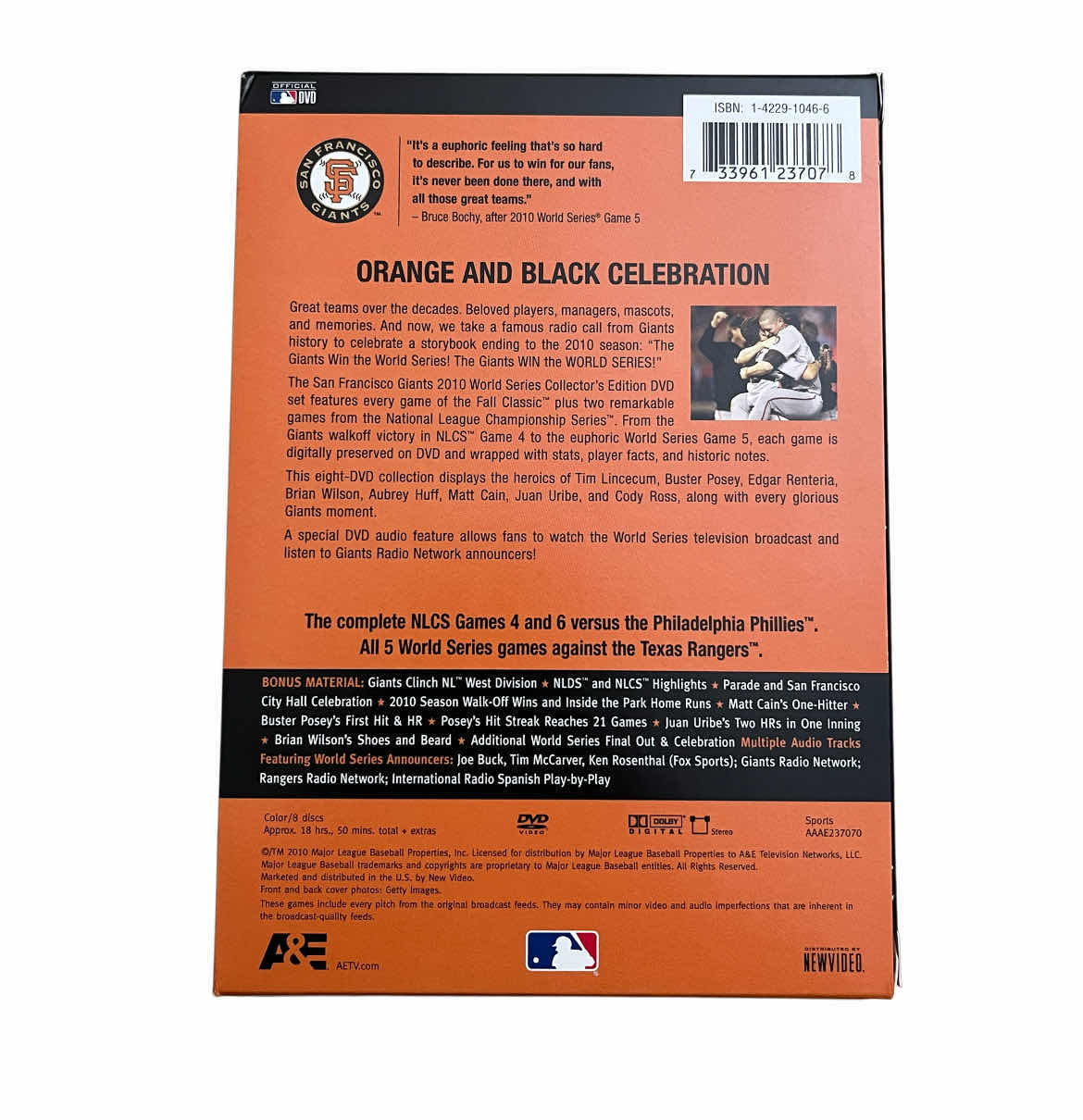 Photo 1 of SAN FRANCISCO GIANTS 2010 WORLD SERIES COLLECTOR'S EDITION DVD VIDEO BOX SET