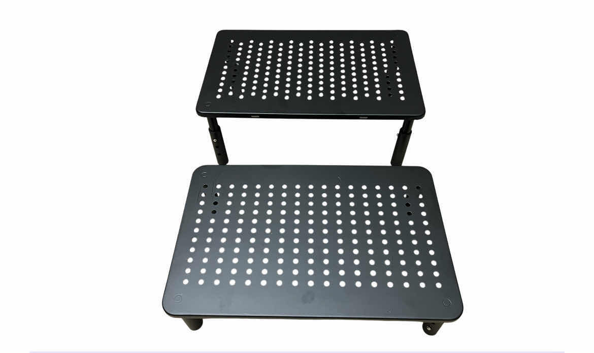 Photo 1 of HUANUO BLACK METAL MONITOR RISER STAND 2-PACK 14.5” X 9.25”