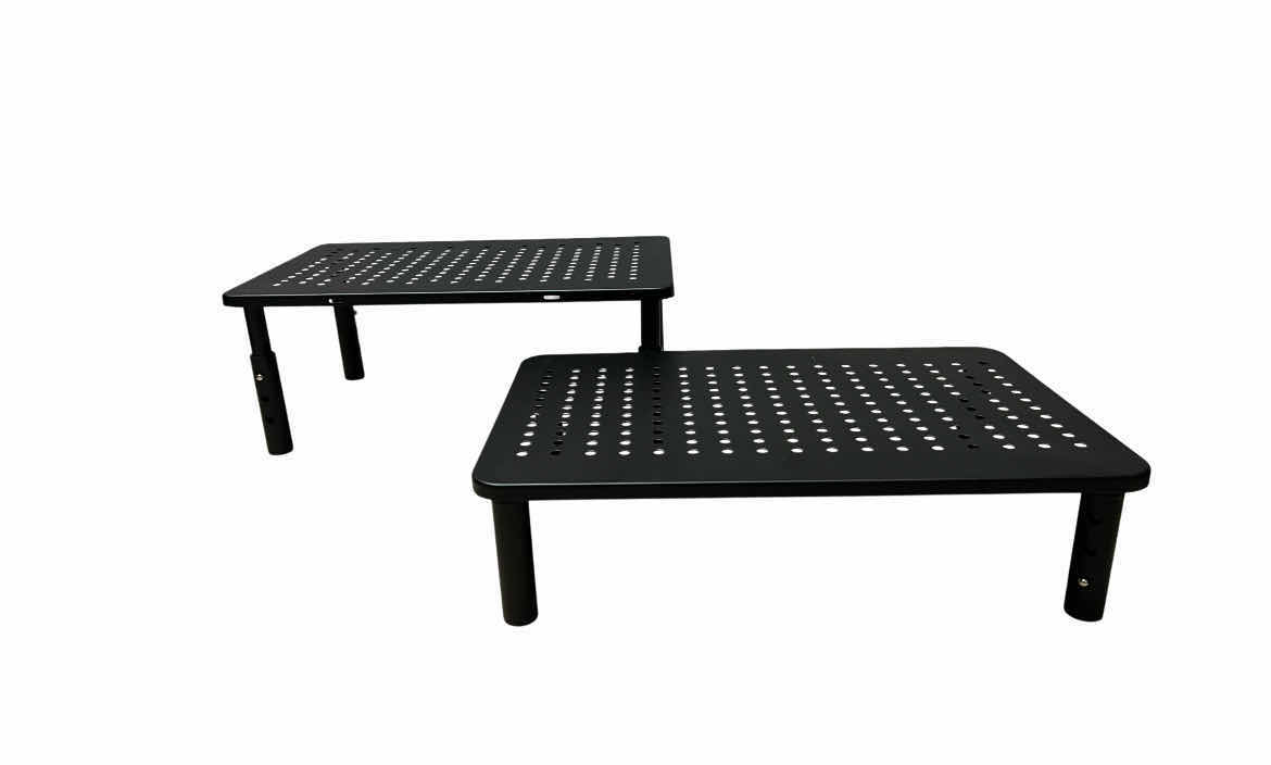 Photo 1 of HUANUO BLACK METAL MONITOR RISER STAND 2-PACK 14.5” X 9.25”
