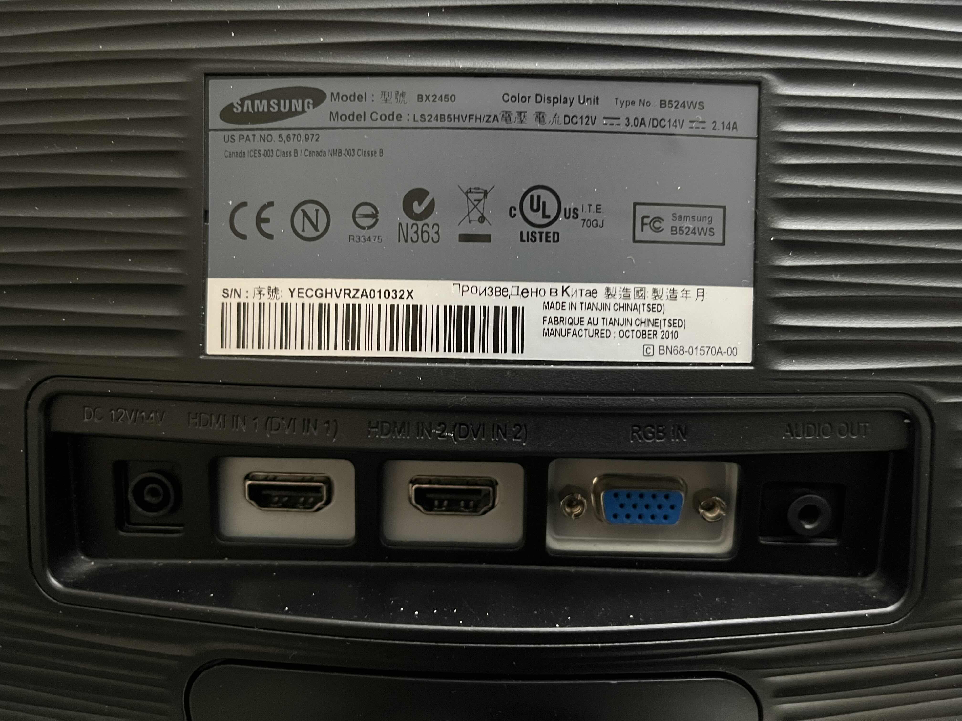 Photo 1 of SAMSUNG 24” SYNC-MASTER LED MONITOR BX2450