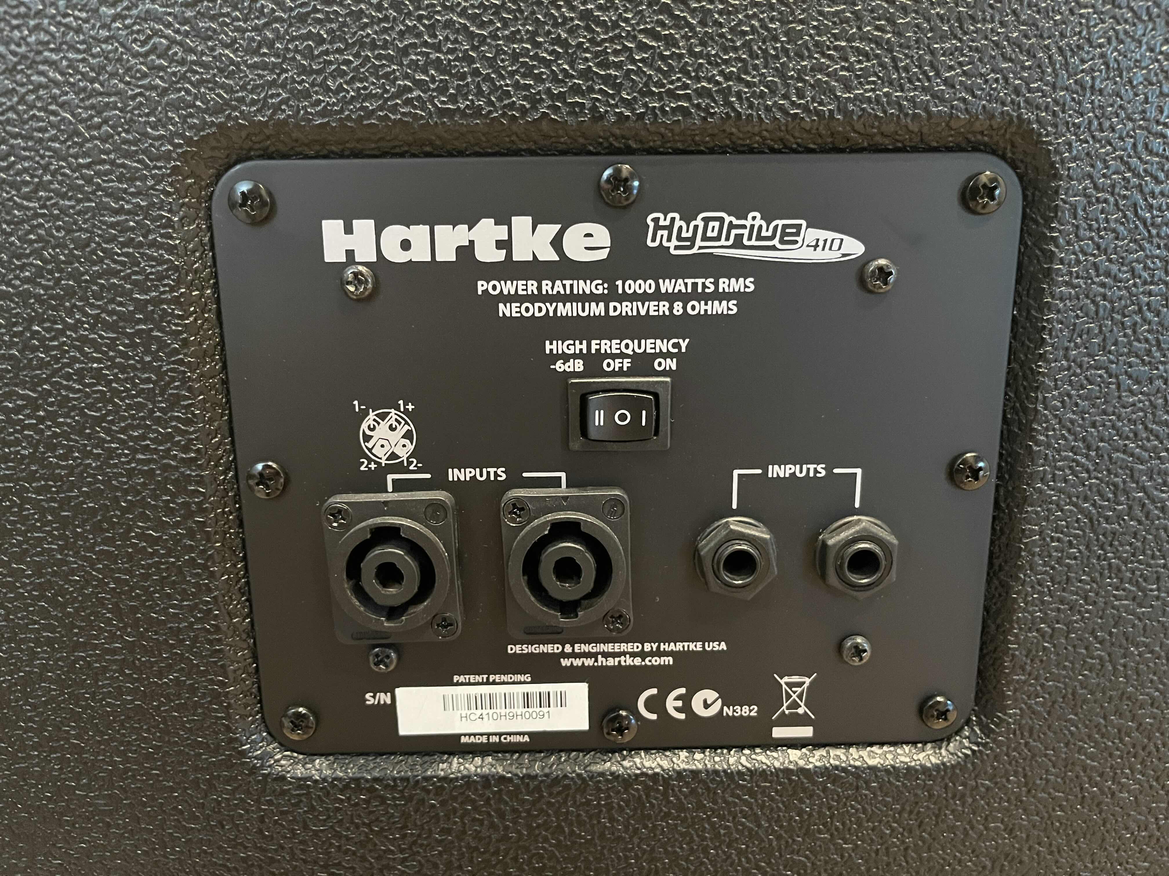 Photo 6 of HARTKE HYDRIVE 1000WATTS RMS NEODYMIUM DRIVER 8 OHMS BASS CABINET 410