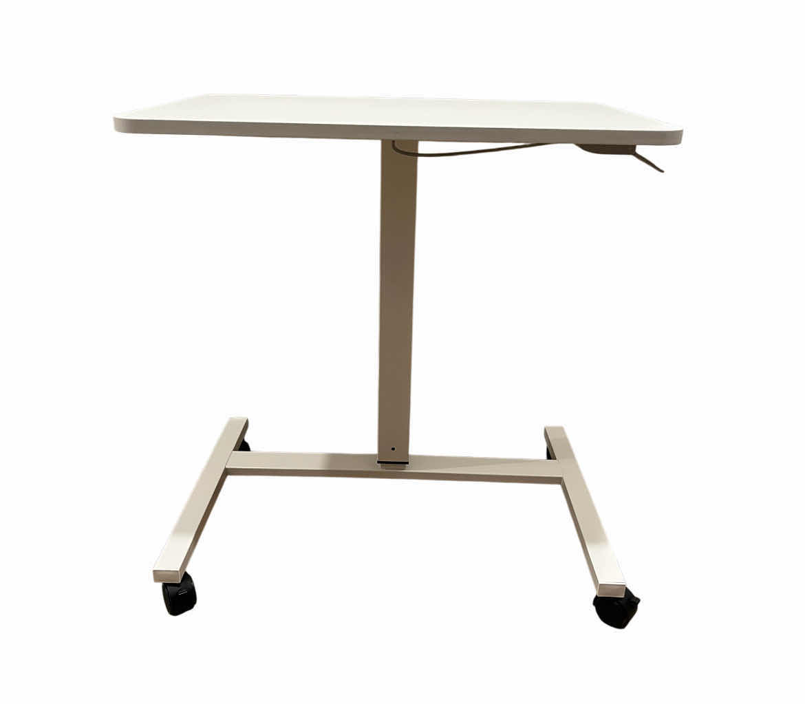 Photo 1 of MOBLE WHITE FINISH ADJUSTABLE HEIGHT SIT/STAND ROLLING DESK WORK STATION 28” X 19” H29”-45.5”