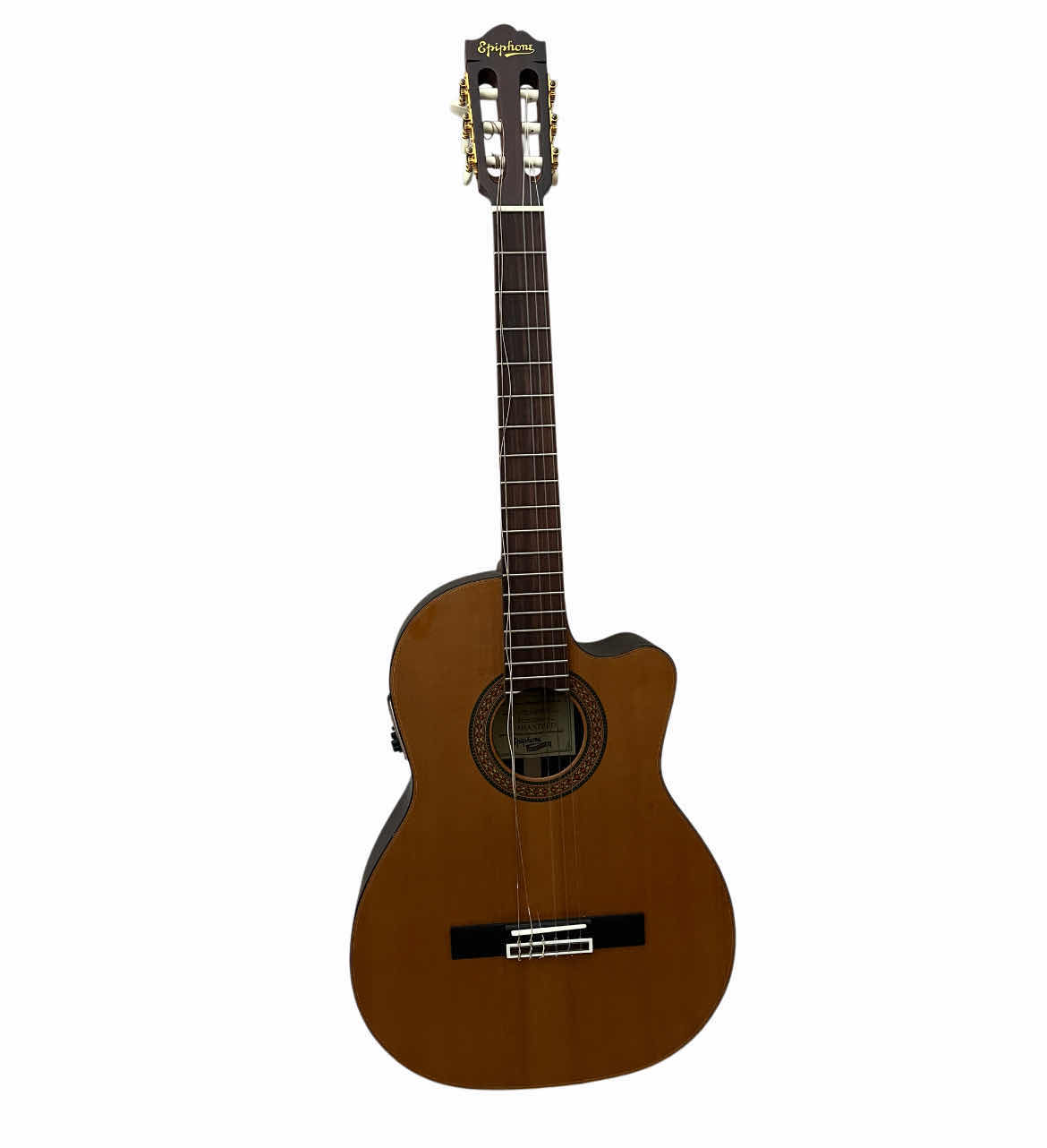Photo 1 of EPIPHONE MASTERBILT SOLID WOOD ACOUSTIC/ELECTRIC GUITAR EN-546CENS & EPIPHONE BLACK/BROWN HARD CASE