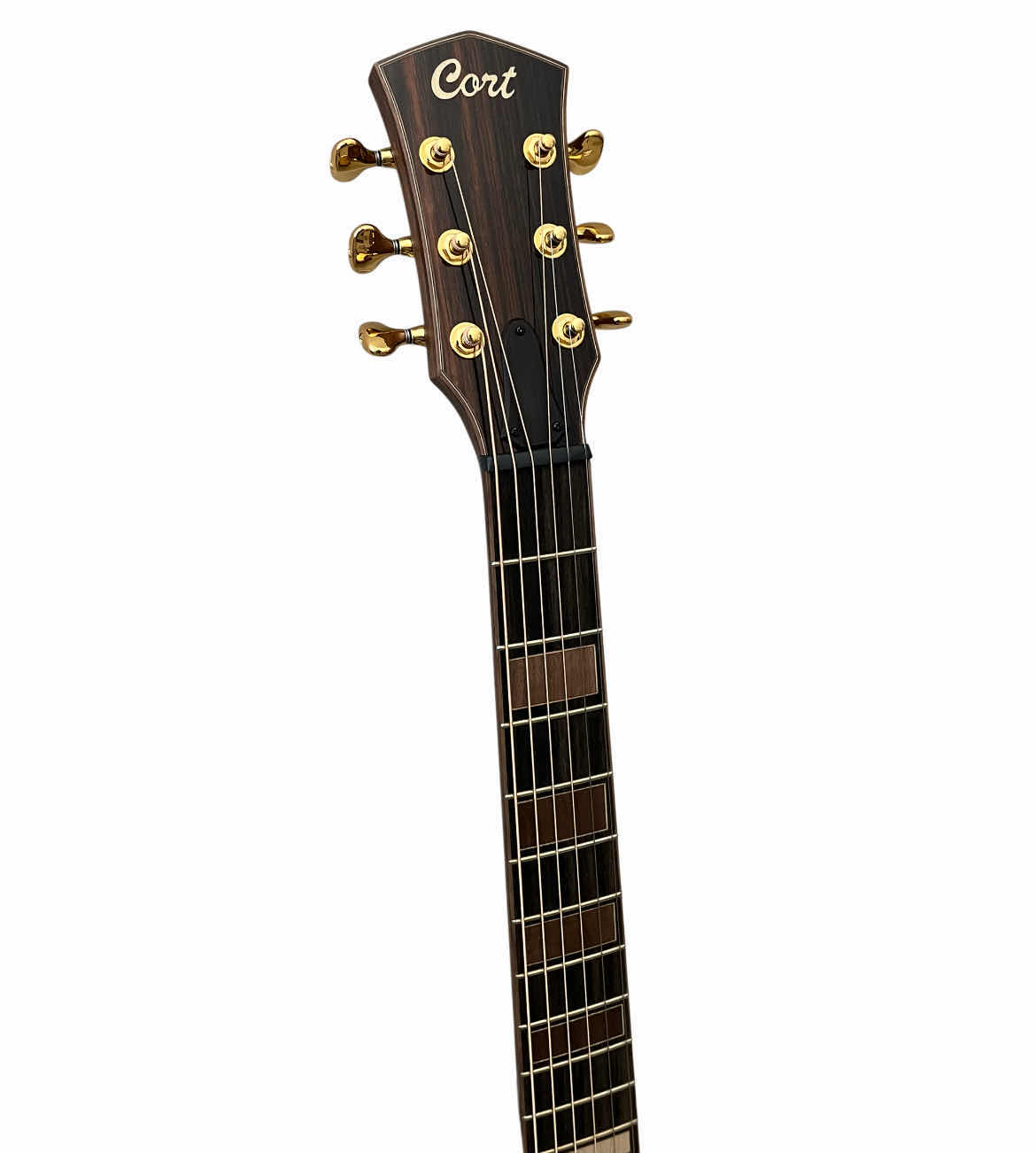 Photo 1 of CORT MASTERPIECE SERIES CONCERT ACOUSTIC/ELECTRIC GUITAR MODERN BLACK TBK & CORT DARK BROWN HARD CASE