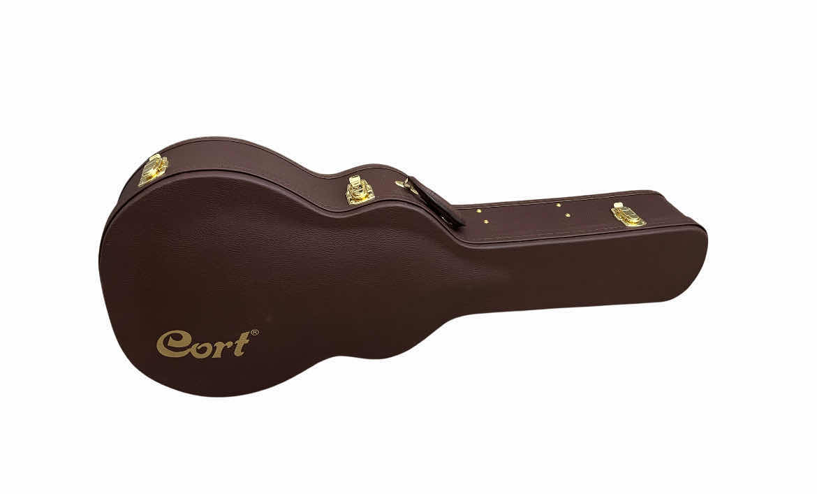 Photo 1 of CORT MASTERPIECE SERIES CONCERT ACOUSTIC/ELECTRIC GUITAR MODERN BLACK TBK & CORT DARK BROWN HARD CASE