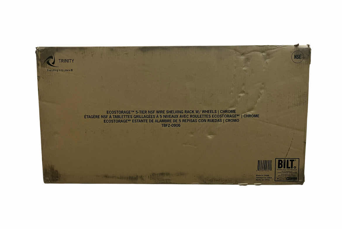 Photo 1 of TRINITY ECO-STORAGE 6 TIER ROLLING CHROME STEEL WIRE SHELVING UNIT