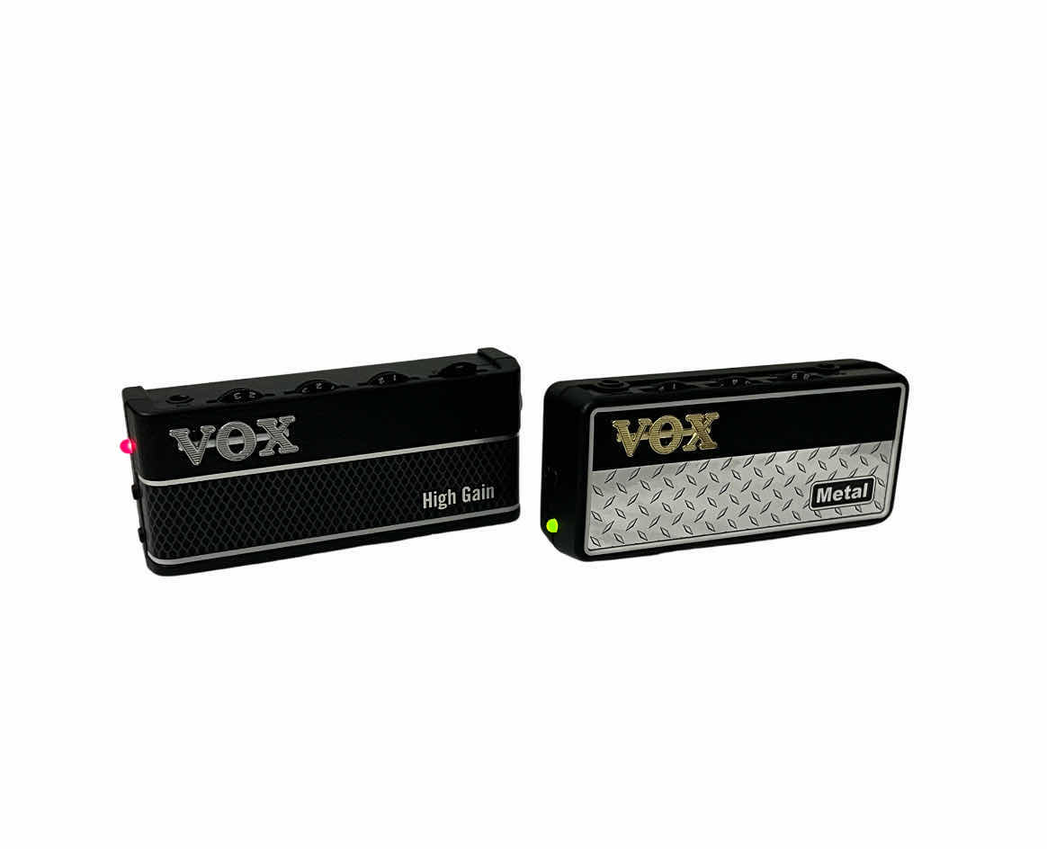 Photo 1 of VOX METAL AMPLUG GUITAR/BASS HEADPHONE AMPLIFIER AP2MT & VOX HIGH GRAIN AMPLUG 3 GUITAR HEADPHONE AMPLIFIER AP3-HG