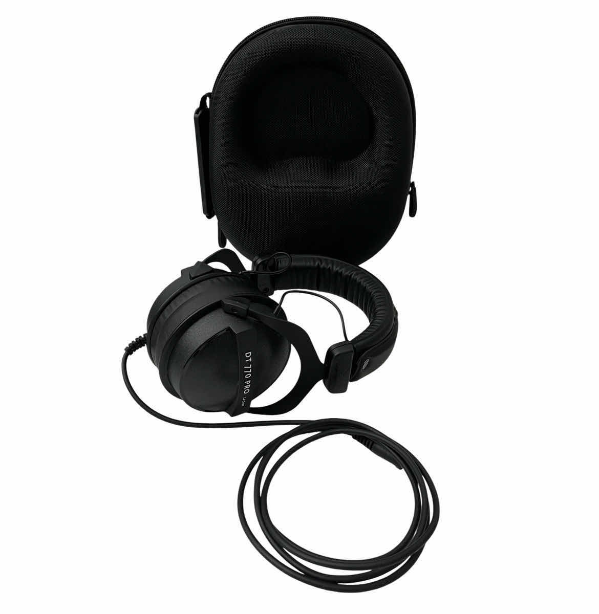 Photo 1 of BEYOND DYNAMIC 32 OHM CORDED HEADPHONES DT770PRO W AENLLOSI HARD CASE