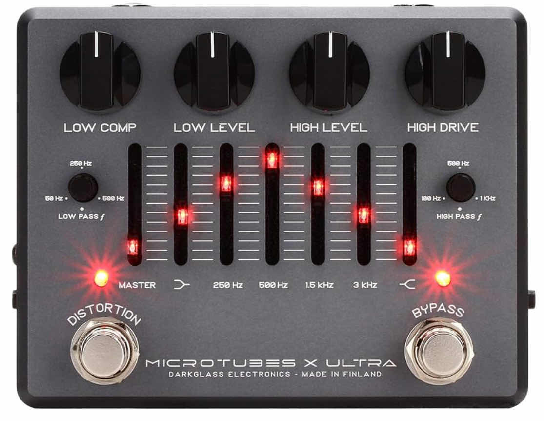 Photo 1 of DARKGLASS MICROTUBES X ULTRA BASS PREAMP PEDAL W VARIABLE FILTERS, 6-BAND GRAPHIC EQ &  XLR DI OUTPUT