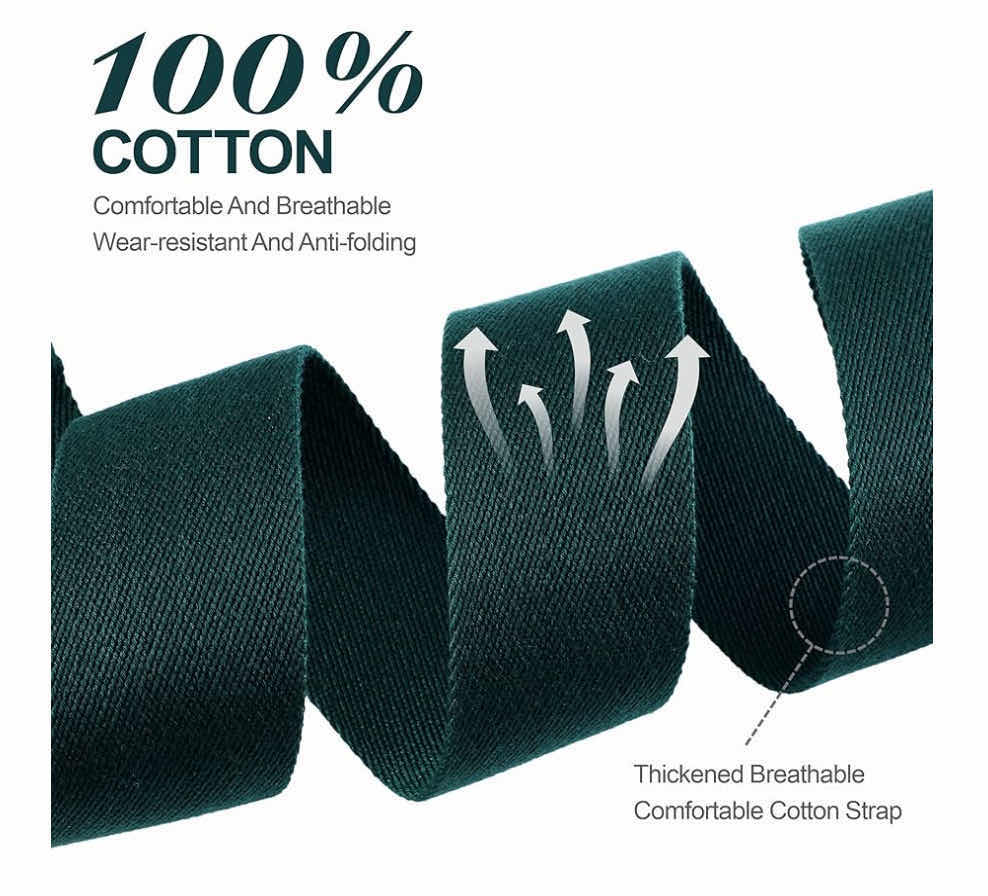 Photo 3 of NEFELIBATA 2.3” THICKENED SOLID COLOR COTTON GUITAR STRAPS, HAZE BLUE