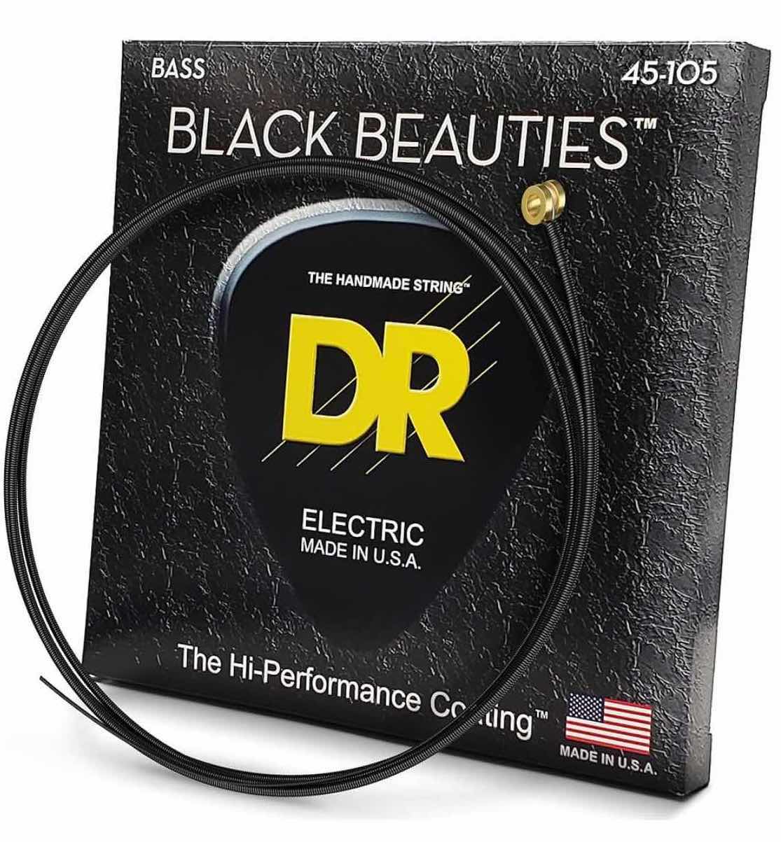 Photo 1 of DR STRINGS BLACK BEAUTIES COATED BLACK BASS GUITAR STRINGS, MEDIUM GAGE, MEDIUM SCALE BKB-45