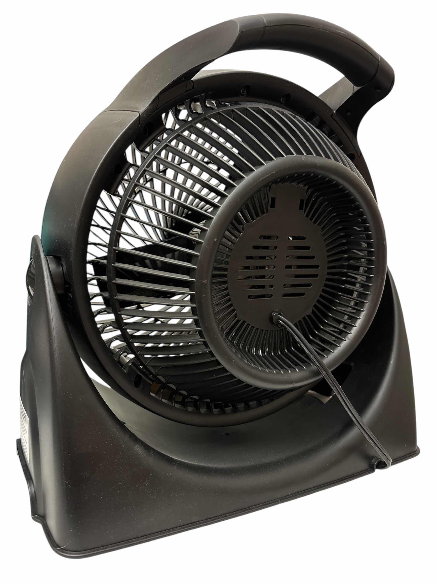 Photo 1 of HONEYWELL HIGH PERFORMANCE TURBO FORCE FLOOR AIR CIRCULATOR FAN, BLACK/CHROME HT-380BP