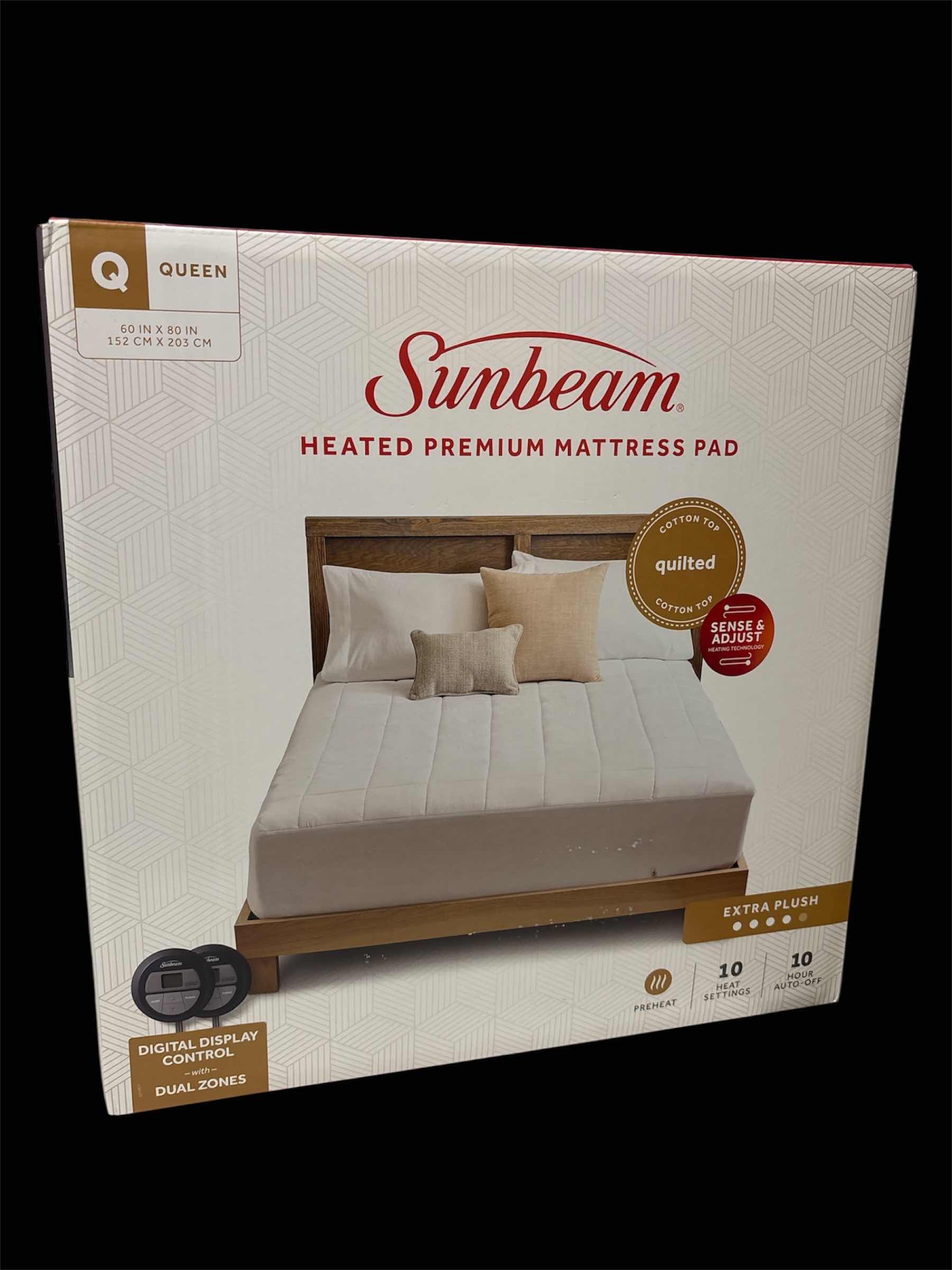 Photo 1 of BEAUTYREST HEATED MATTRESS PAD, 10 HEAT SETTINGS, 10 HR AUTO SHIT OFF TIMER, DIGITAL DISPLAY CONTROL W DUAL ZONES, EXTRA PLUSH, WHITE/QUEEN