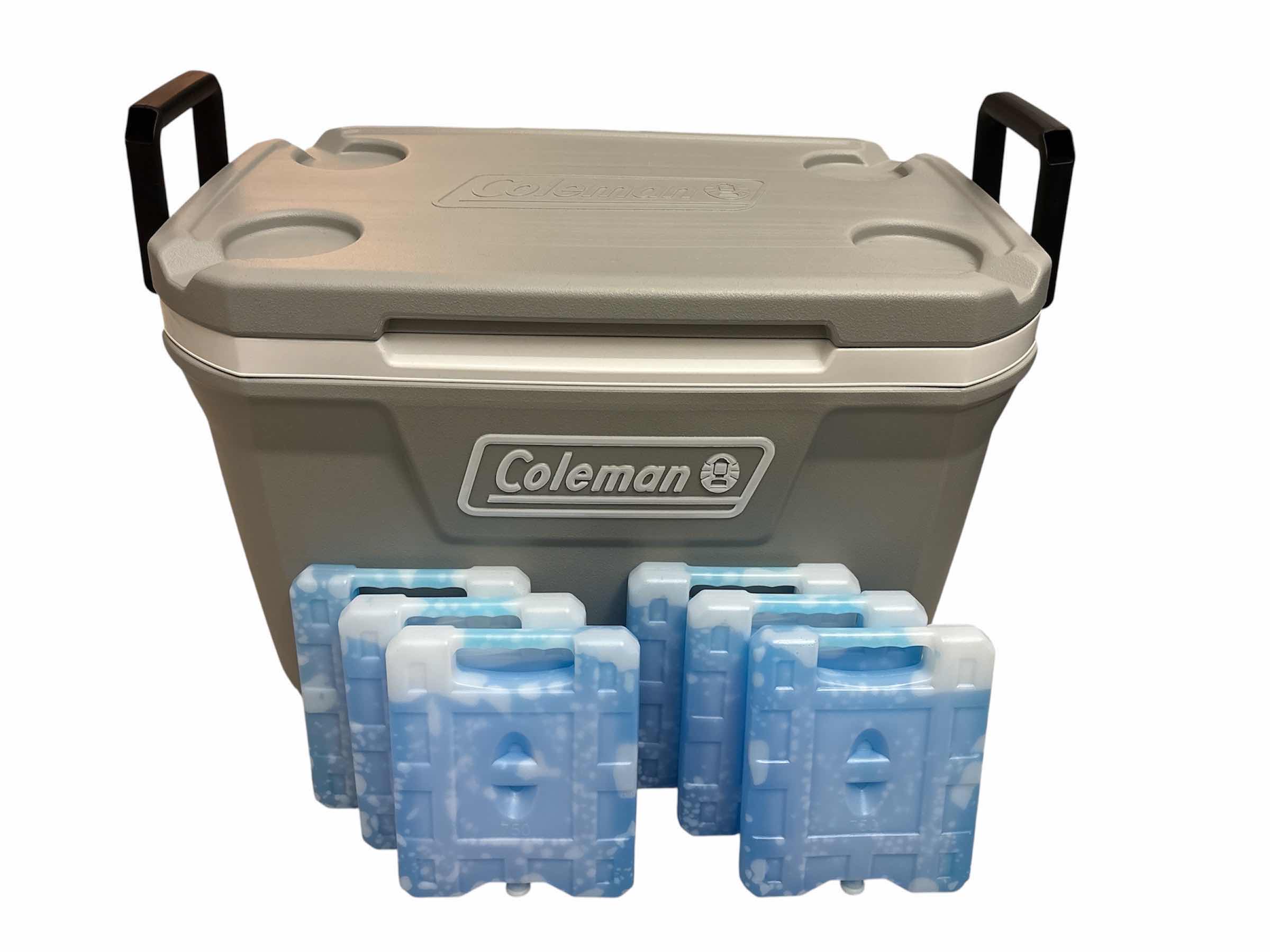 Photo 1 of COLEMAN ROCK 52QT HARD COOLER SERIES 316 & 6 REUSABLE HARD SIDED ICE PACKS