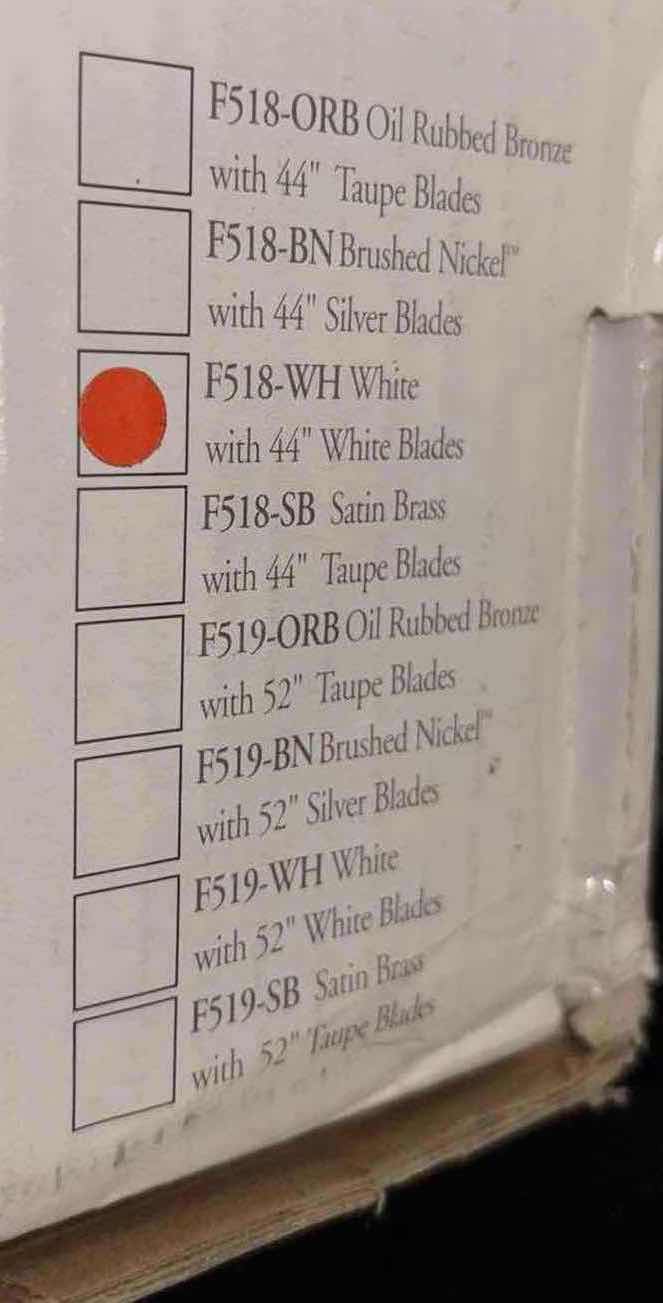 Photo 4 of NEW MINKA AIRE CONCEPT II FLUSH MOUNT CEILING FAN, 3 WHITE 44”BLADES, WHITE FINISH F518-WH