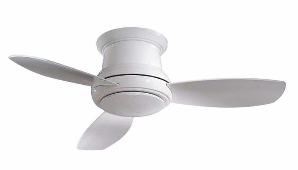 Photo 1 of NEW MINKA AIRE CONCEPT II FLUSH MOUNT CEILING FAN, 3 WHITE 44”BLADES, WHITE FINISH F518-WH