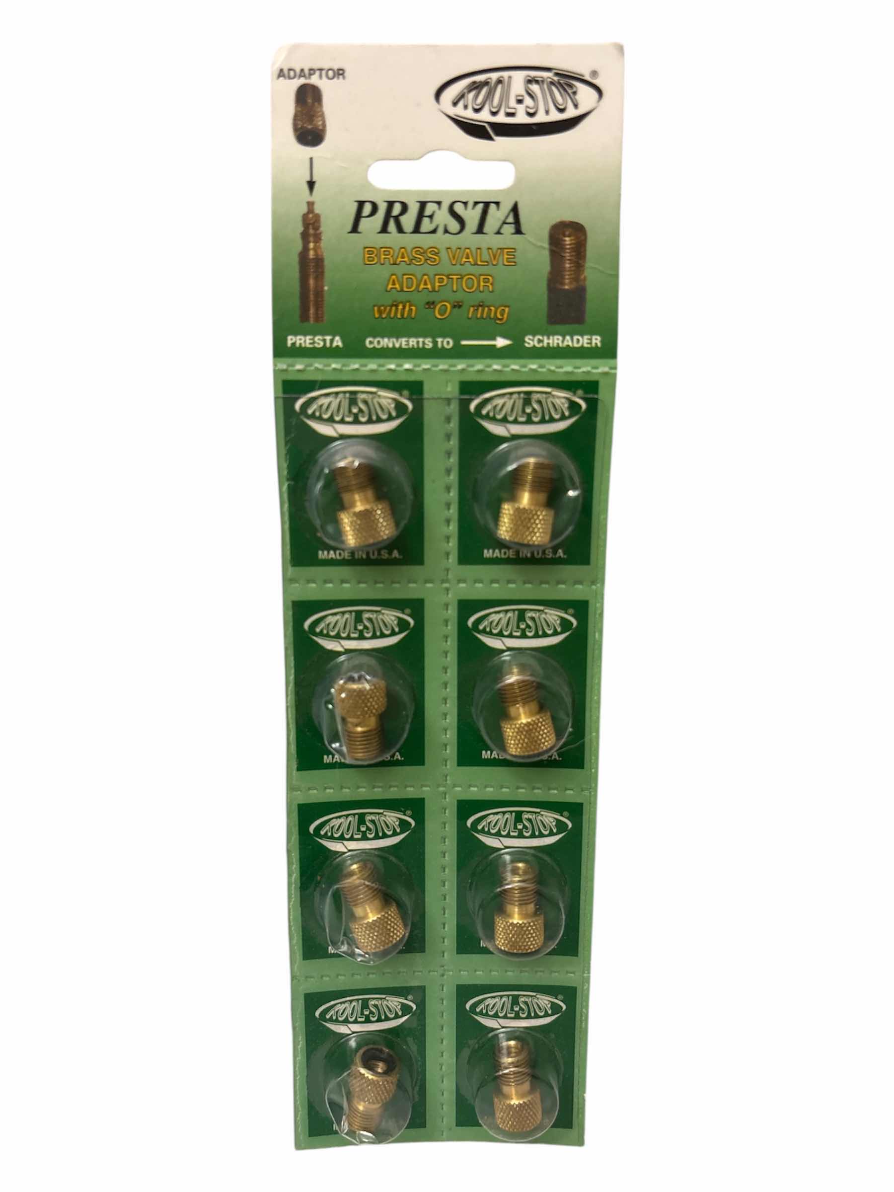 Photo 1 of NEW KOOL-STOP PRESTA BRASS VALVE ADAPTOR W “O”RING, PRESTA CONVERTS TO SCHRADER, 8 PCS