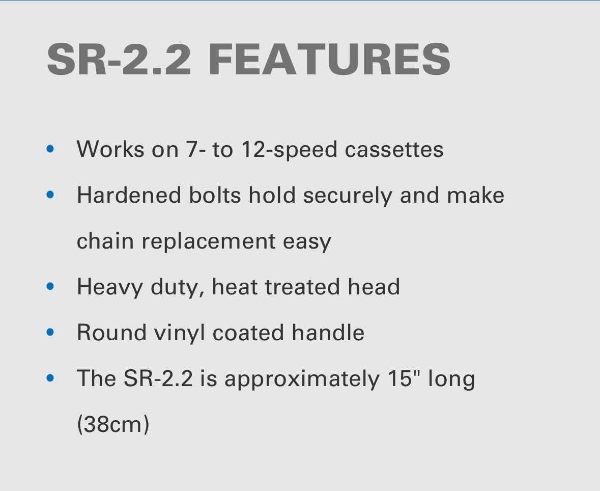 Photo 1 of PARK TOOL SPROCKET REMOVER/CHAIN WHIP SR-2.2