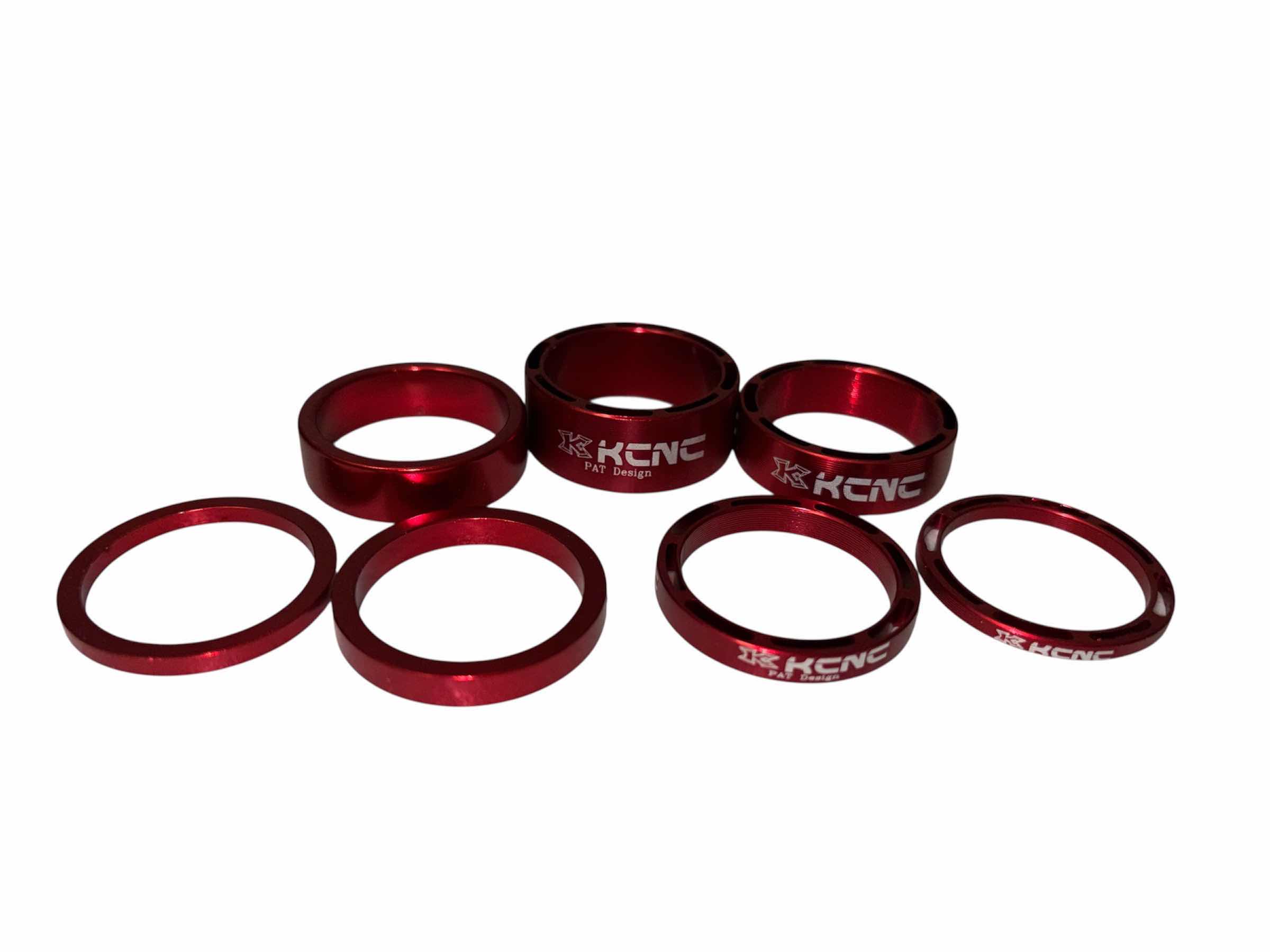 Photo 1 of KCNC HOLLOW HEADSET SPACERS, 7 PCS RED