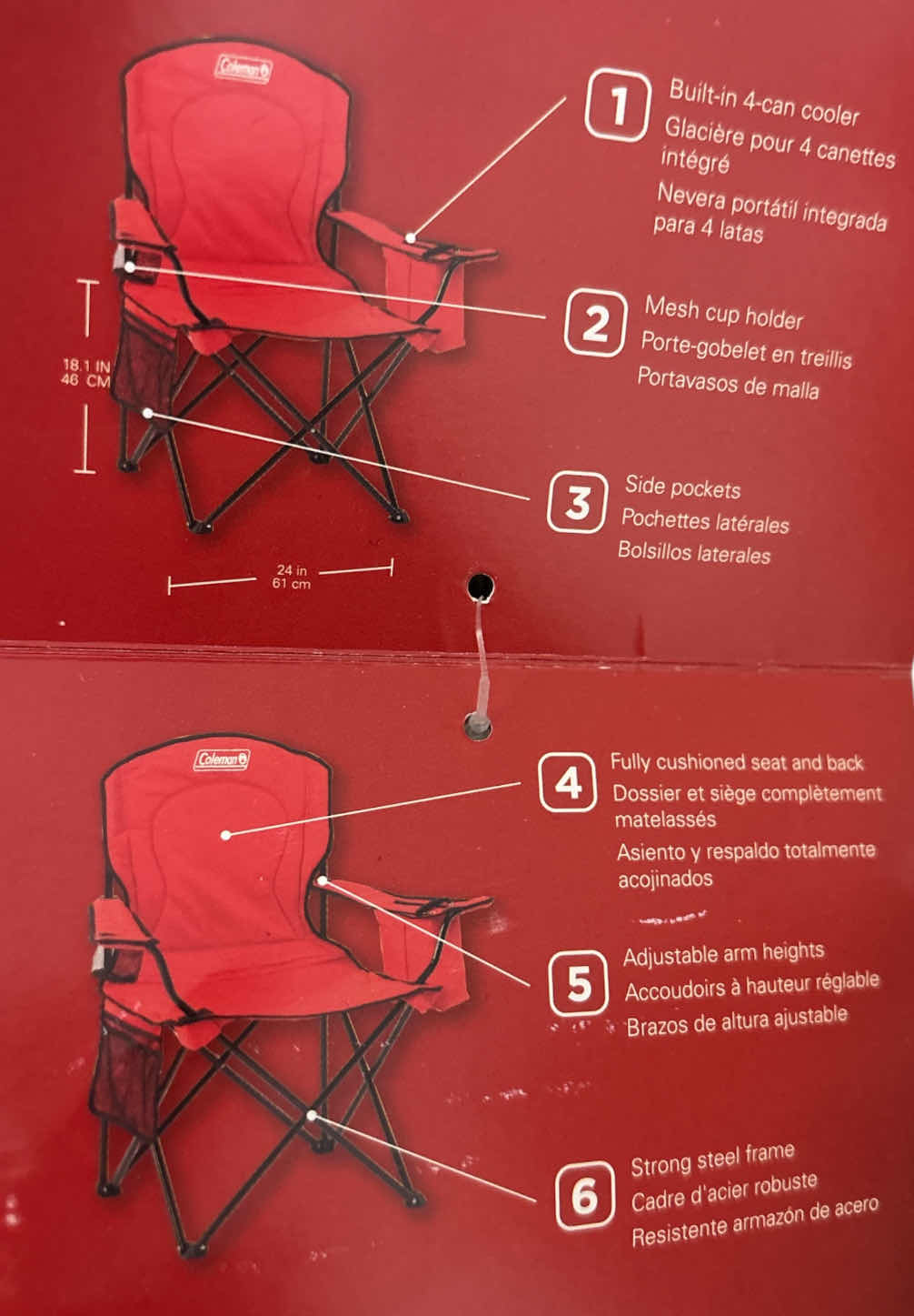 Photo 1 of NEW COLEMAN COOLER QUAD CHAIR, RED (325 LB CAPACITY)