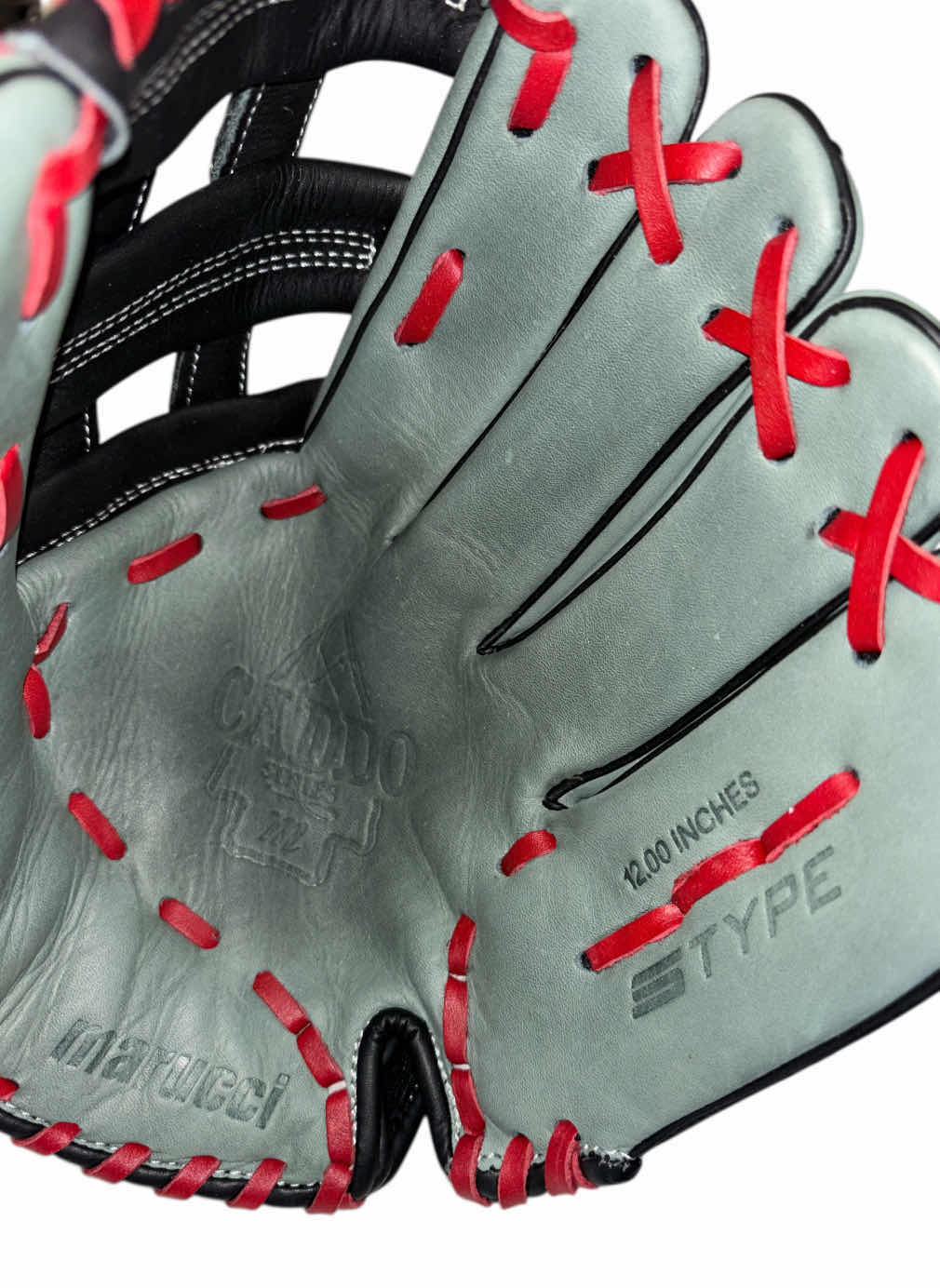 Photo 1 of MARUCCI CADDO SERIES 12” YOUTH BASEBALL GLOVE, GRAY/BLACK/RED (MFGCADD1200)