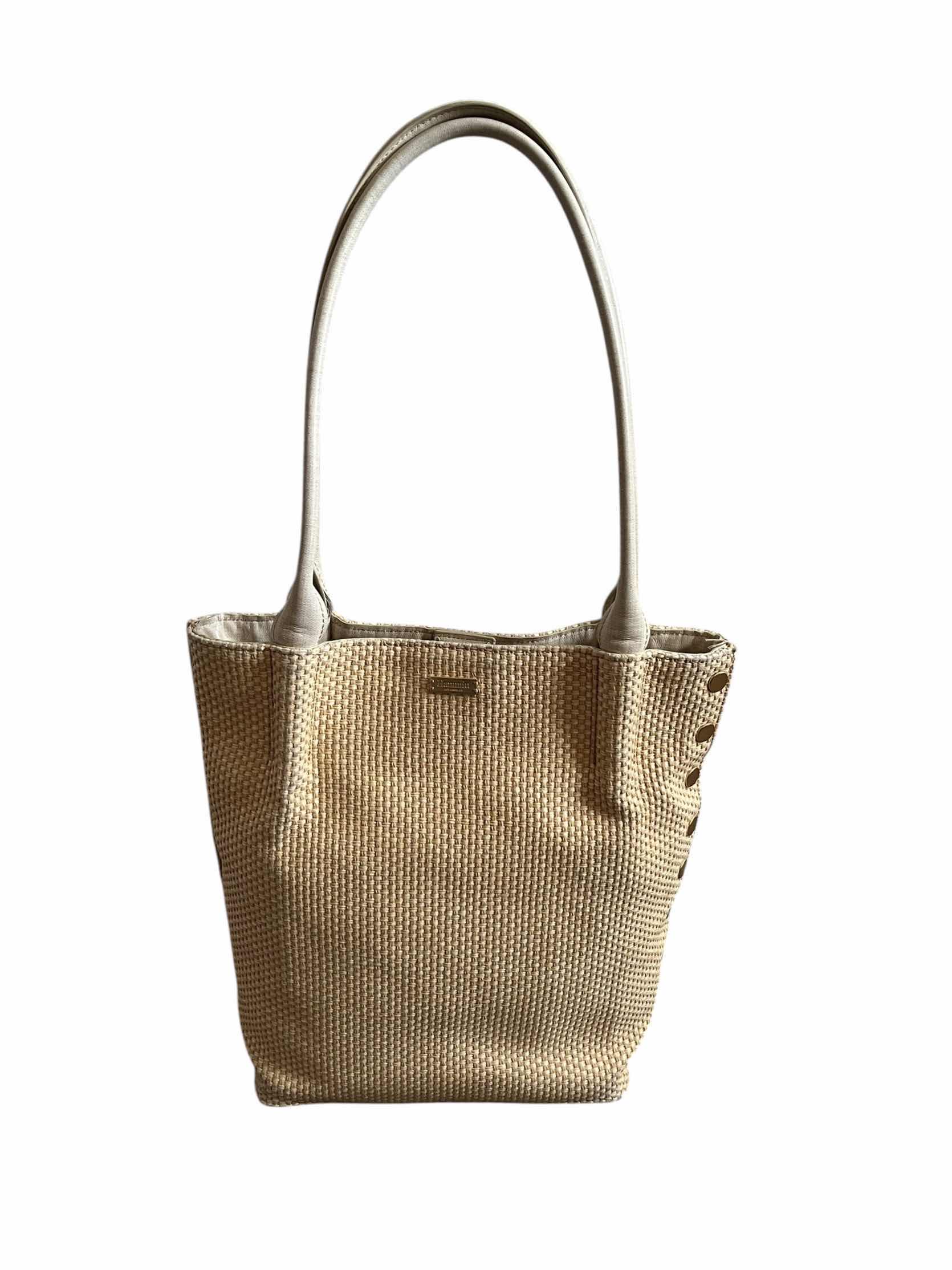 Photo 1 of HAMMITT LIMITED EDITION OLIVER RICOTTA RAFFIA & BRUSHED GOLD TONE MEDIUM HANDBAG PURSE