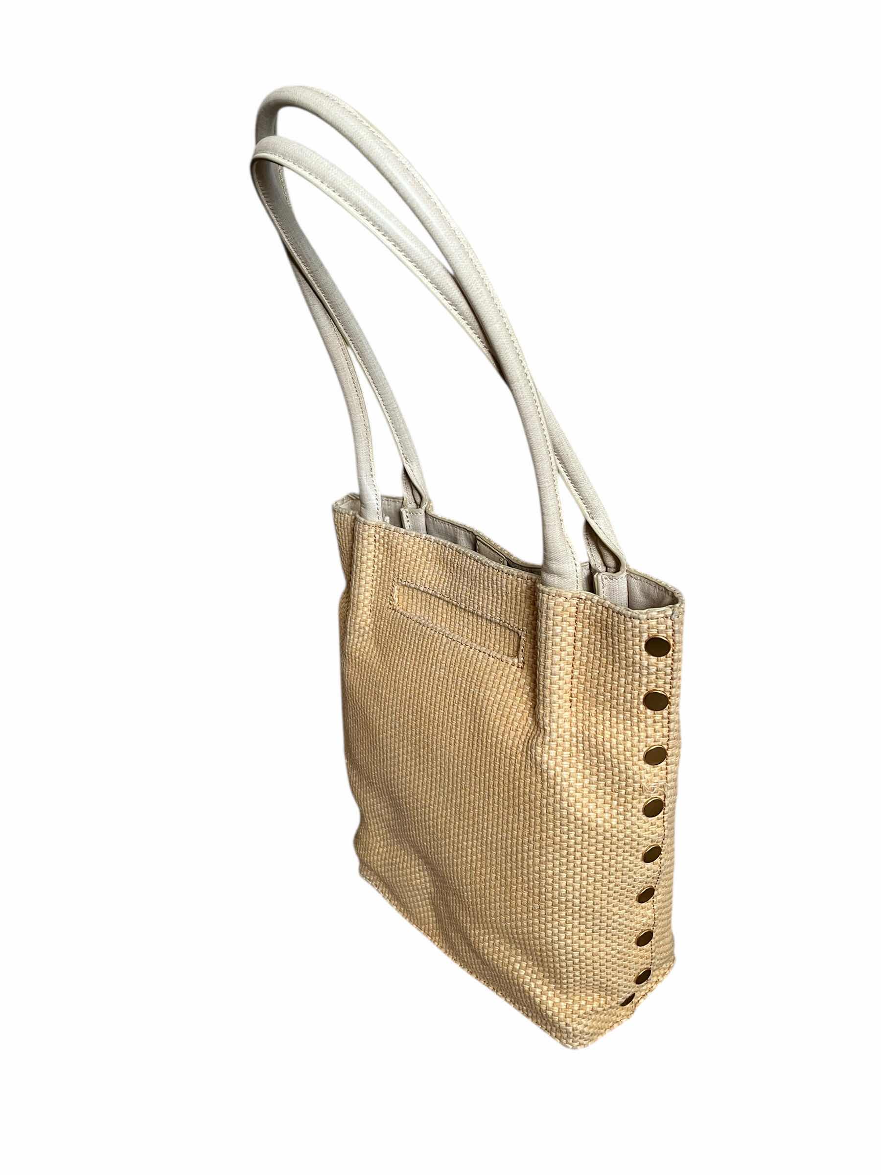 Photo 1 of HAMMITT LIMITED EDITION OLIVER RICOTTA RAFFIA & BRUSHED GOLD TONE MEDIUM HANDBAG PURSE
