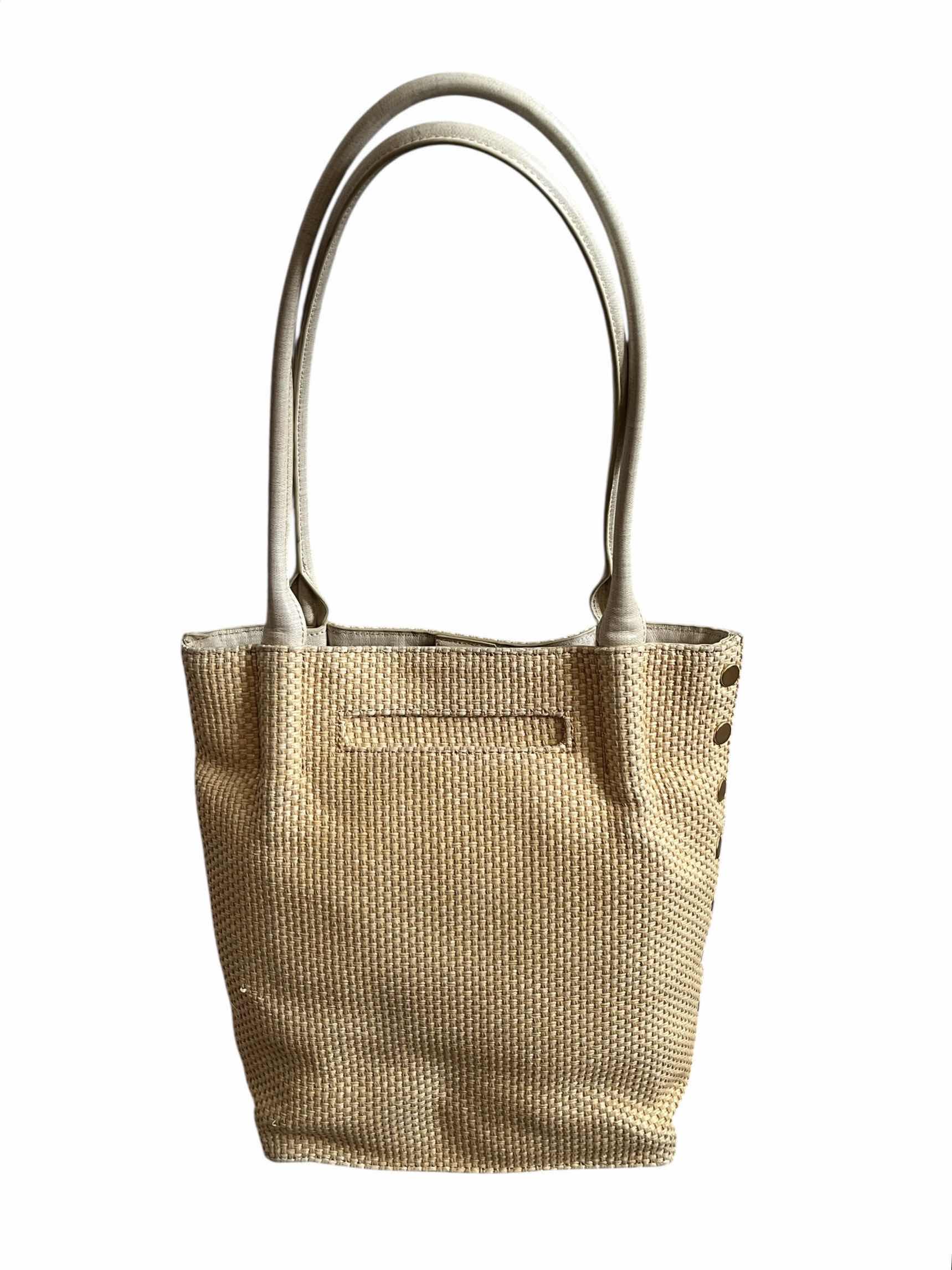 Photo 1 of HAMMITT LIMITED EDITION OLIVER RICOTTA RAFFIA & BRUSHED GOLD TONE MEDIUM HANDBAG PURSE