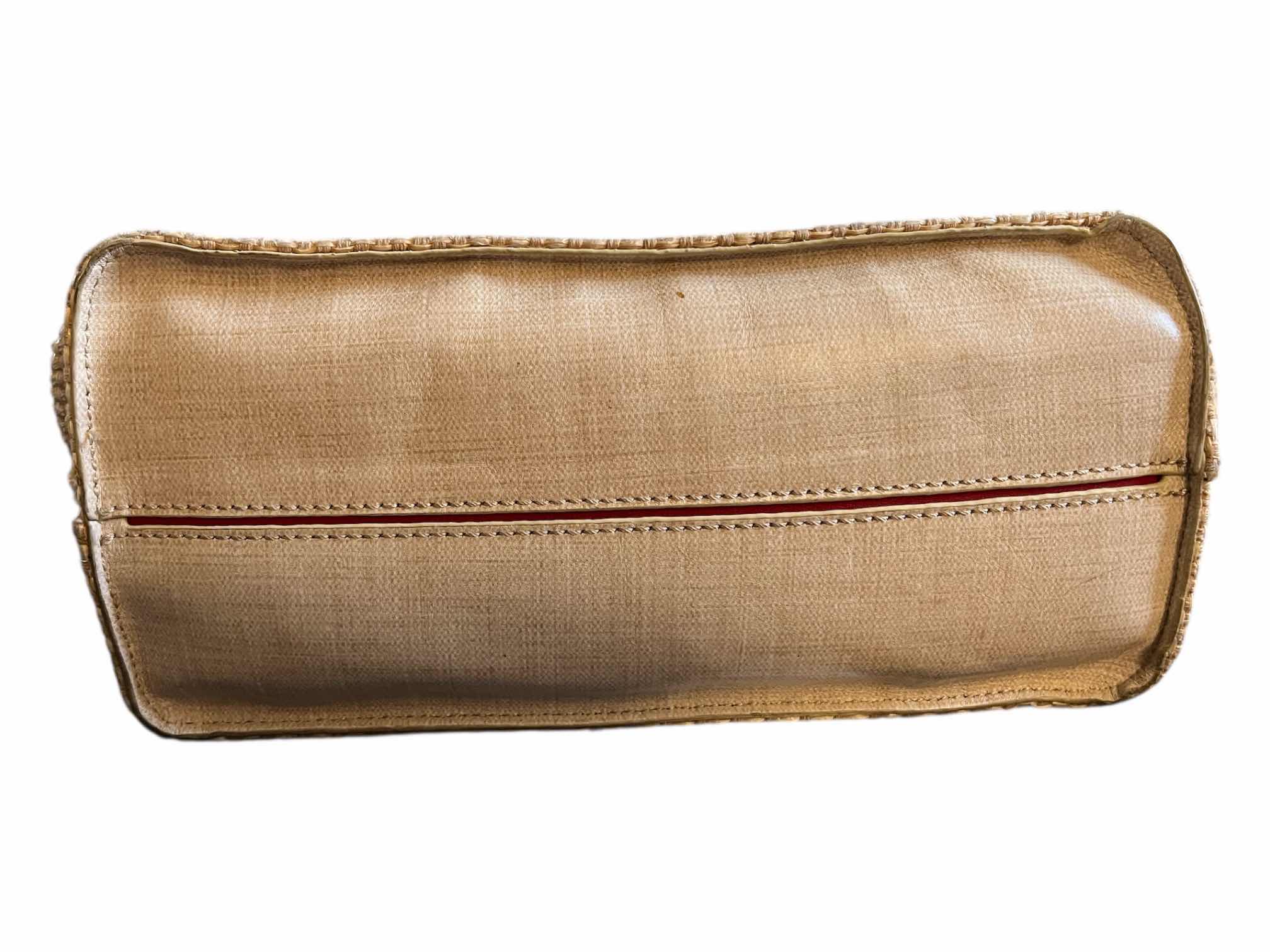 Photo 1 of HAMMITT LIMITED EDITION OLIVER RICOTTA RAFFIA & BRUSHED GOLD TONE MEDIUM HANDBAG PURSE