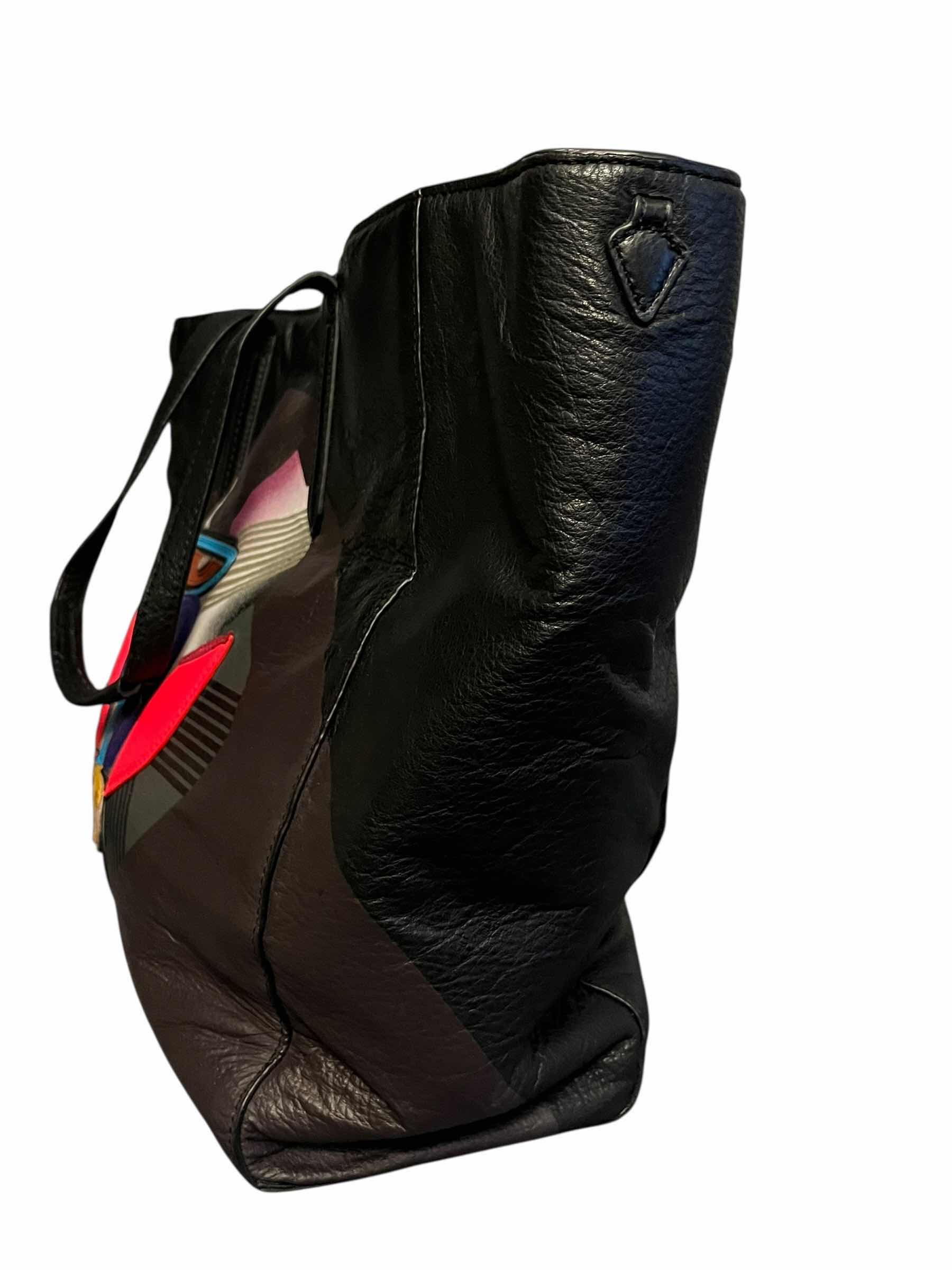 Photo 1 of LIEBESKIND BERLIN BABOON FACE BLACK LEATHER SHOULDER BAG TOTE 15” X 5.5” H13”