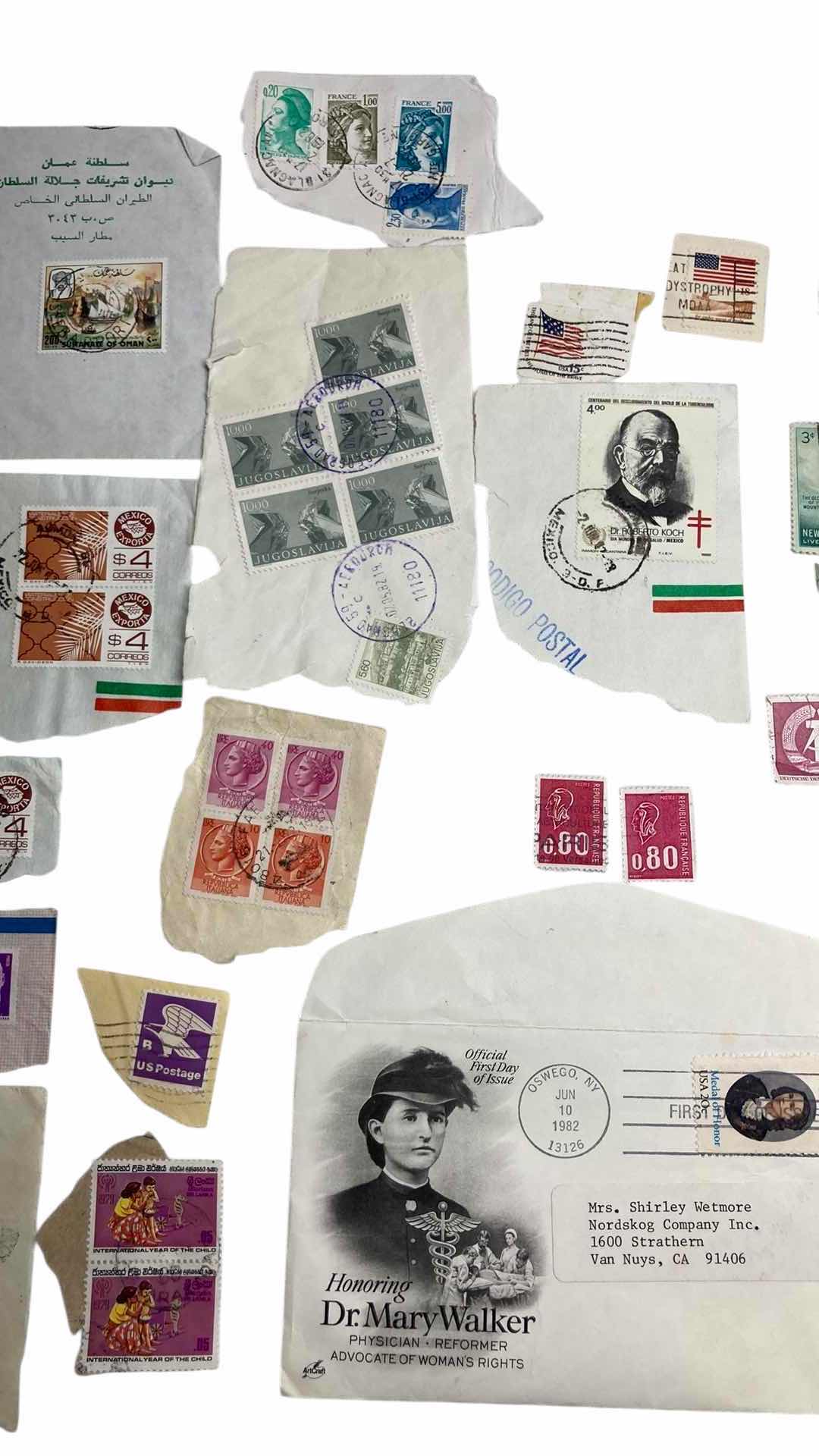 Photo 1 of VINTAGE STAMPS FROM AROUND THE WORLD (APPROX 75)