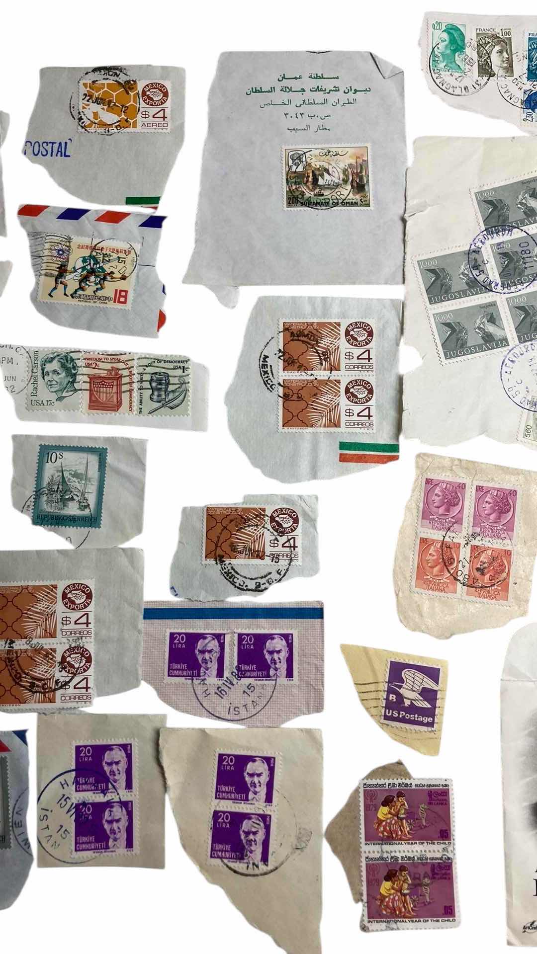 Photo 1 of VINTAGE STAMPS FROM AROUND THE WORLD (APPROX 75)