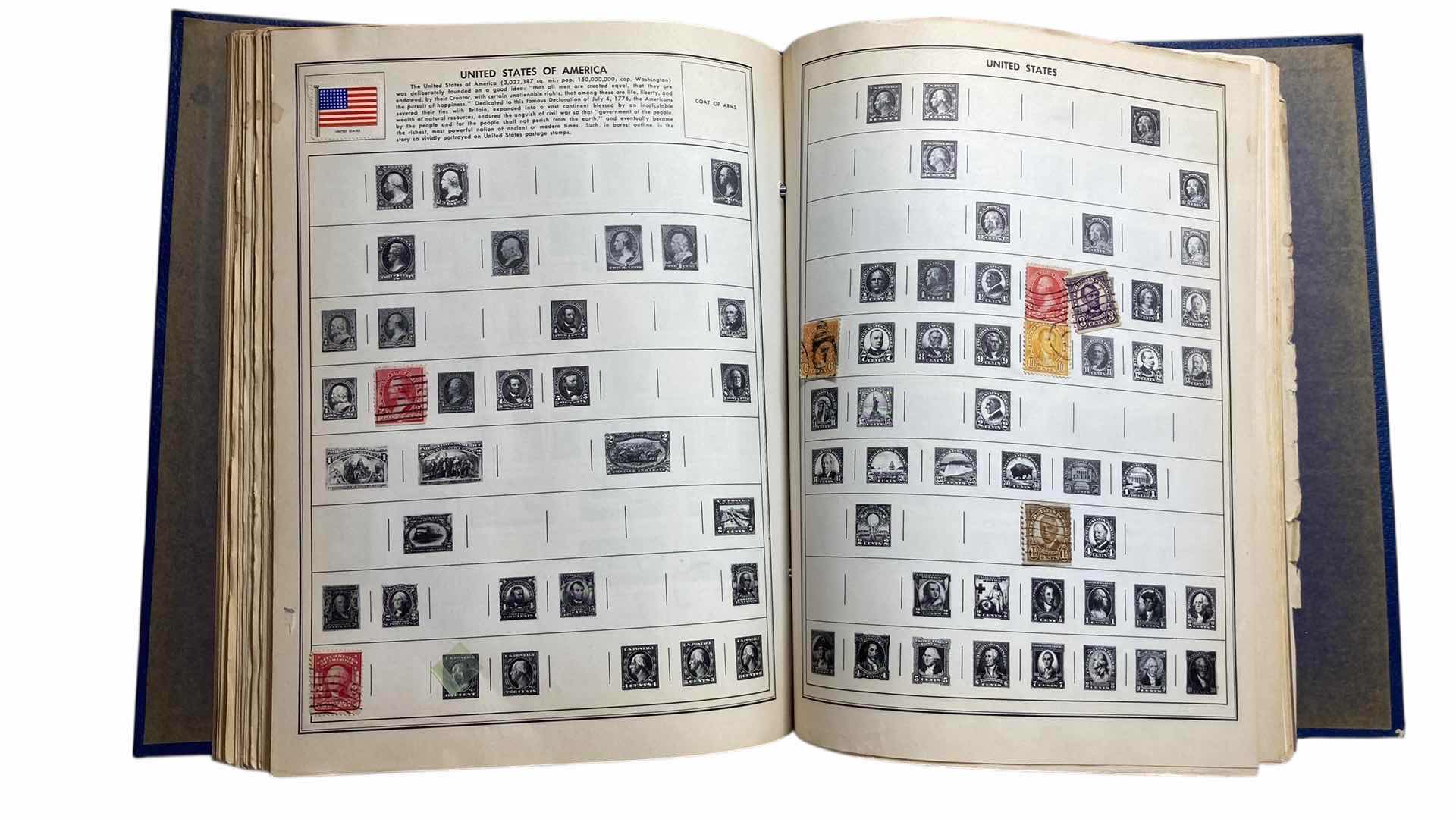 Photo 1 of THE AMBASSADOR ALBUM POSTAGE STAMPS OF THE WORLD BOOKLET PRINTED 1957 COPYRIGHT 1954 W STAMPS FROM AROUND THE WORLD