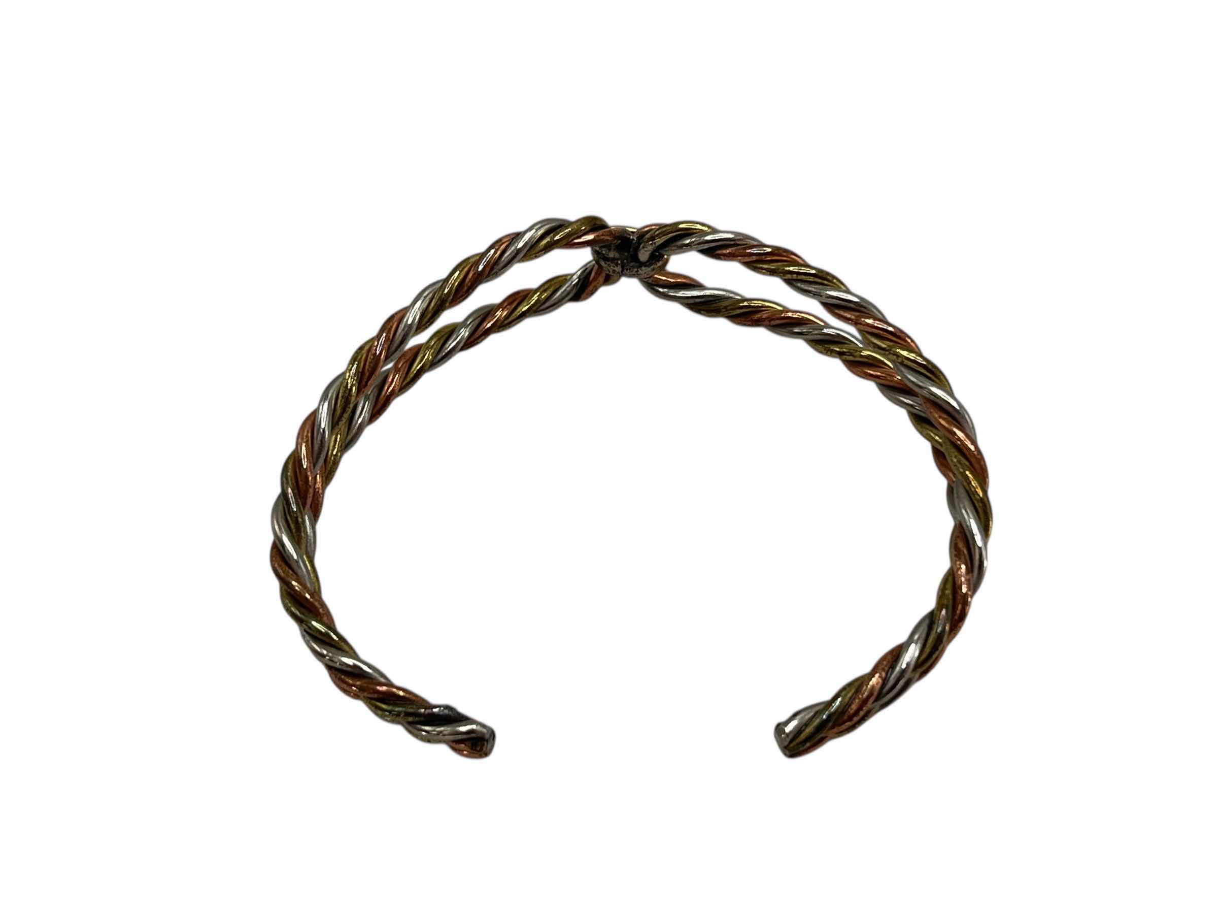 Photo 1 of TRI-METAL HAND WOVEN BRACELET 2.5” X 2”