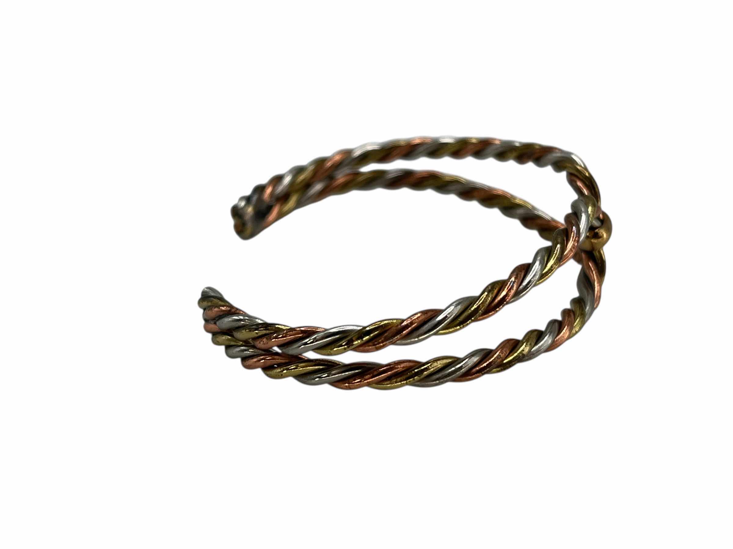 Photo 1 of TRI-METAL HAND WOVEN BRACELET 2.5” X 2”