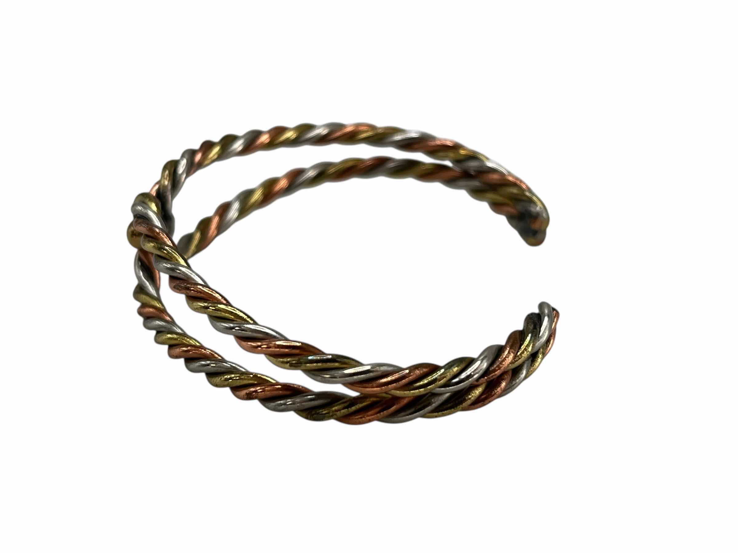 Photo 1 of TRI-METAL HAND WOVEN BRACELET 2.5” X 2”