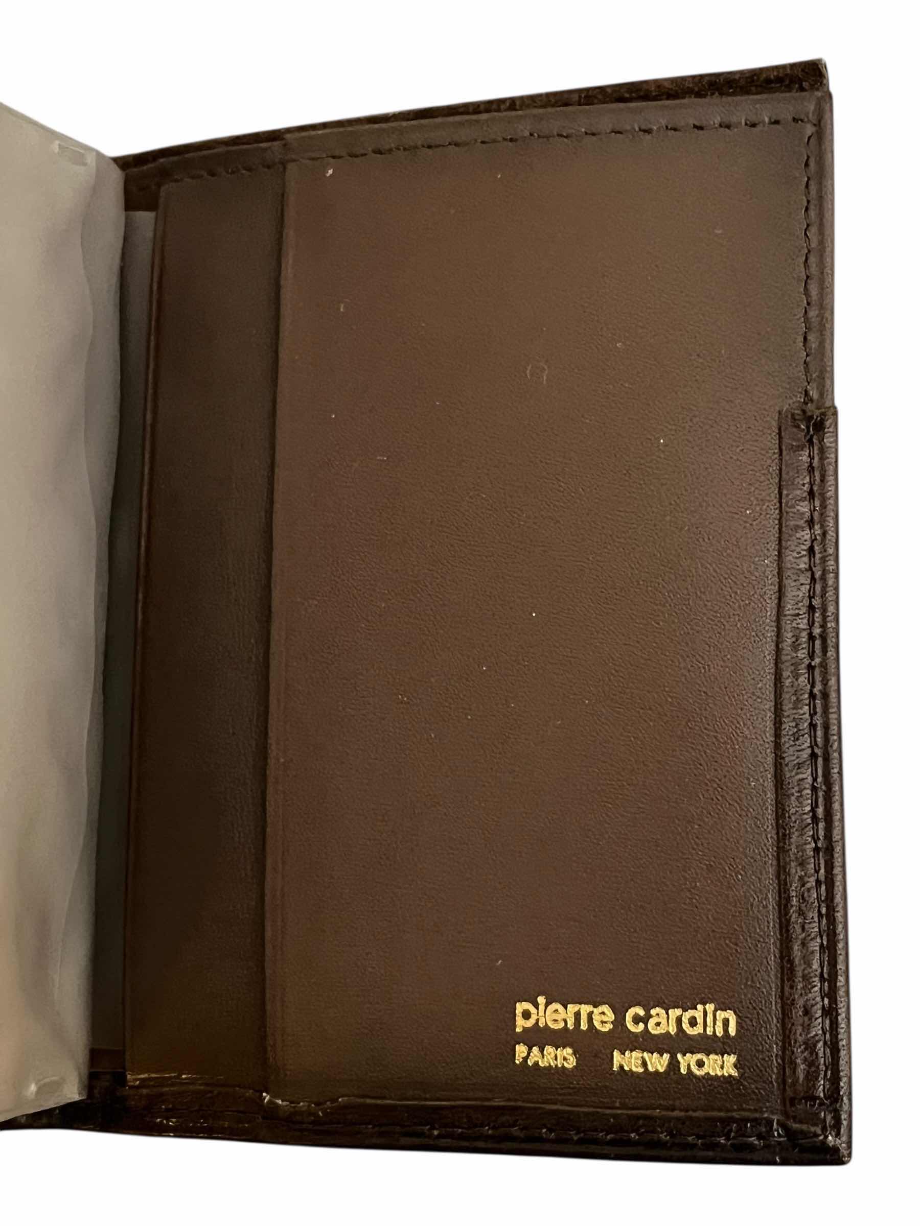 Photo 1 of PIERRE CARDIN PARIS NEW YORK BROWN LEATHER WALLET W BOX