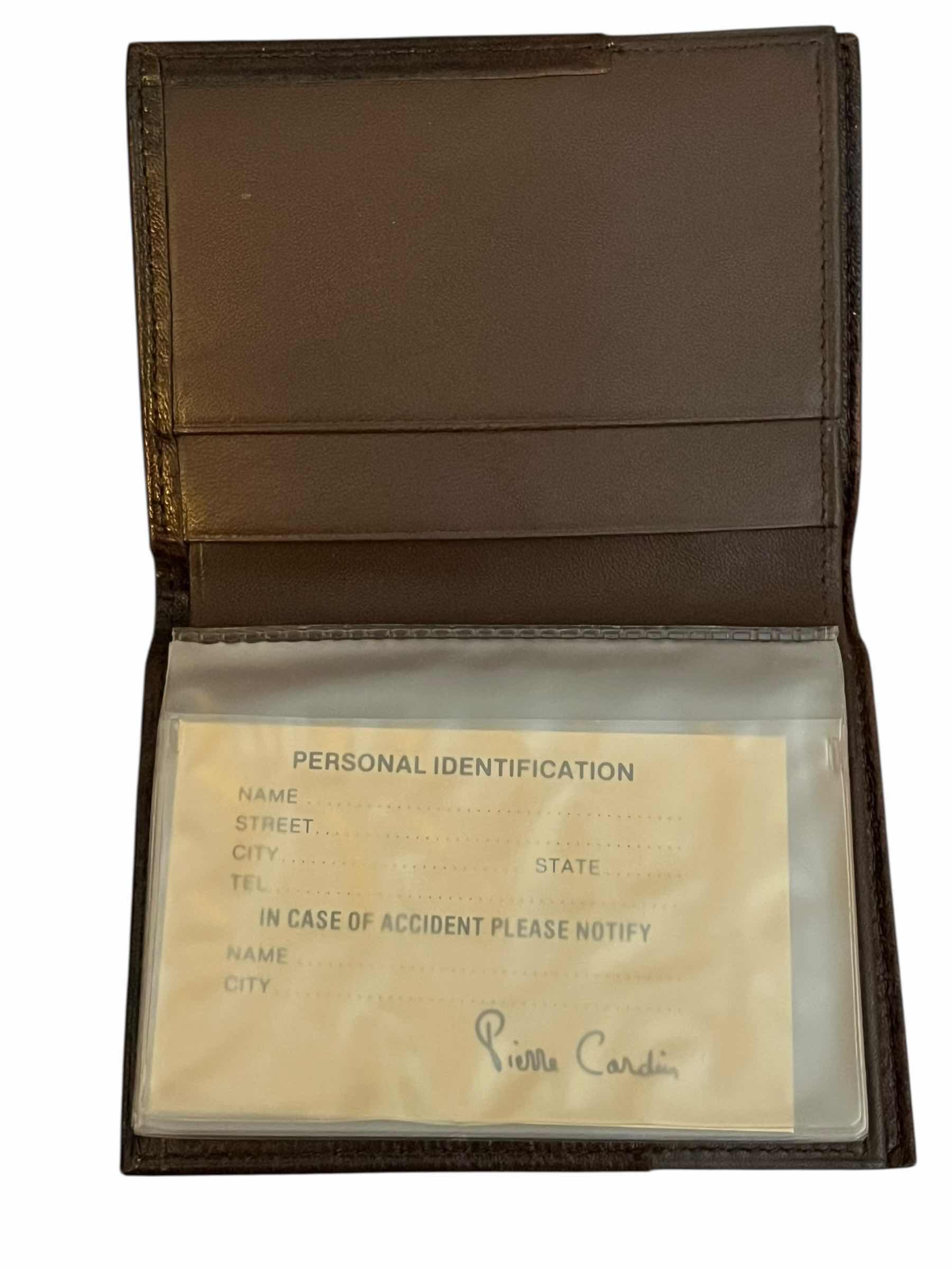 Photo 1 of PIERRE CARDIN PARIS NEW YORK BROWN LEATHER WALLET W BOX