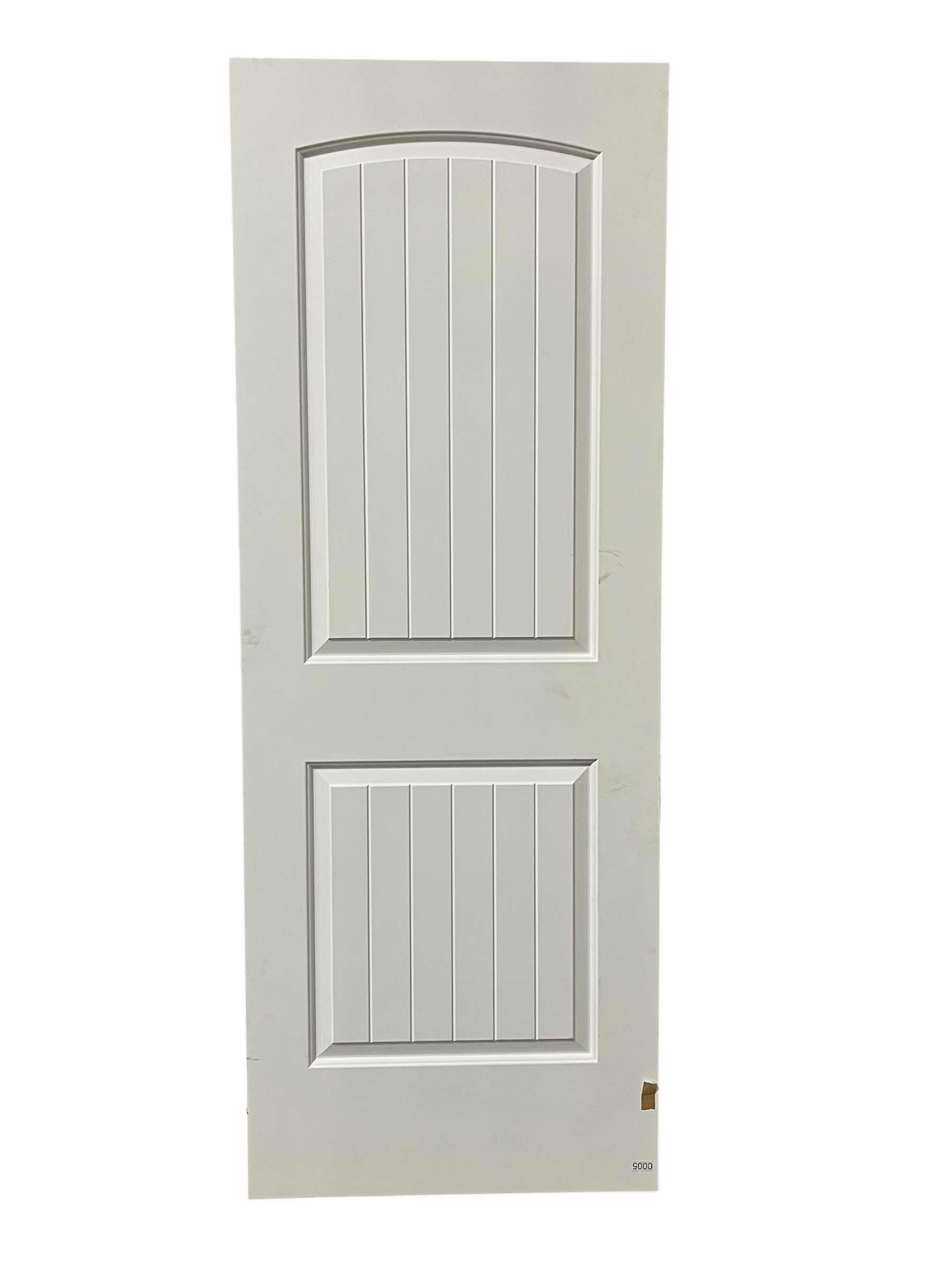 Photo 1 of MASONITE WHITE FINISH 2-PANEL CHEYENNE SMOOTH CAMBER TOP PLANK HOLLOW CORE INTERIOR DOOR SLAB 30” X 80”