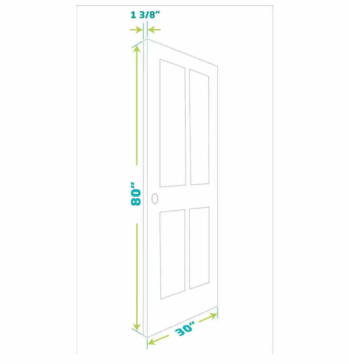 Photo 1 of MASONITE WHITE FINISH 2-PANEL CHEYENNE SMOOTH CAMBER TOP PLANK HOLLOW CORE INTERIOR DOOR SLAB 30” X 80”